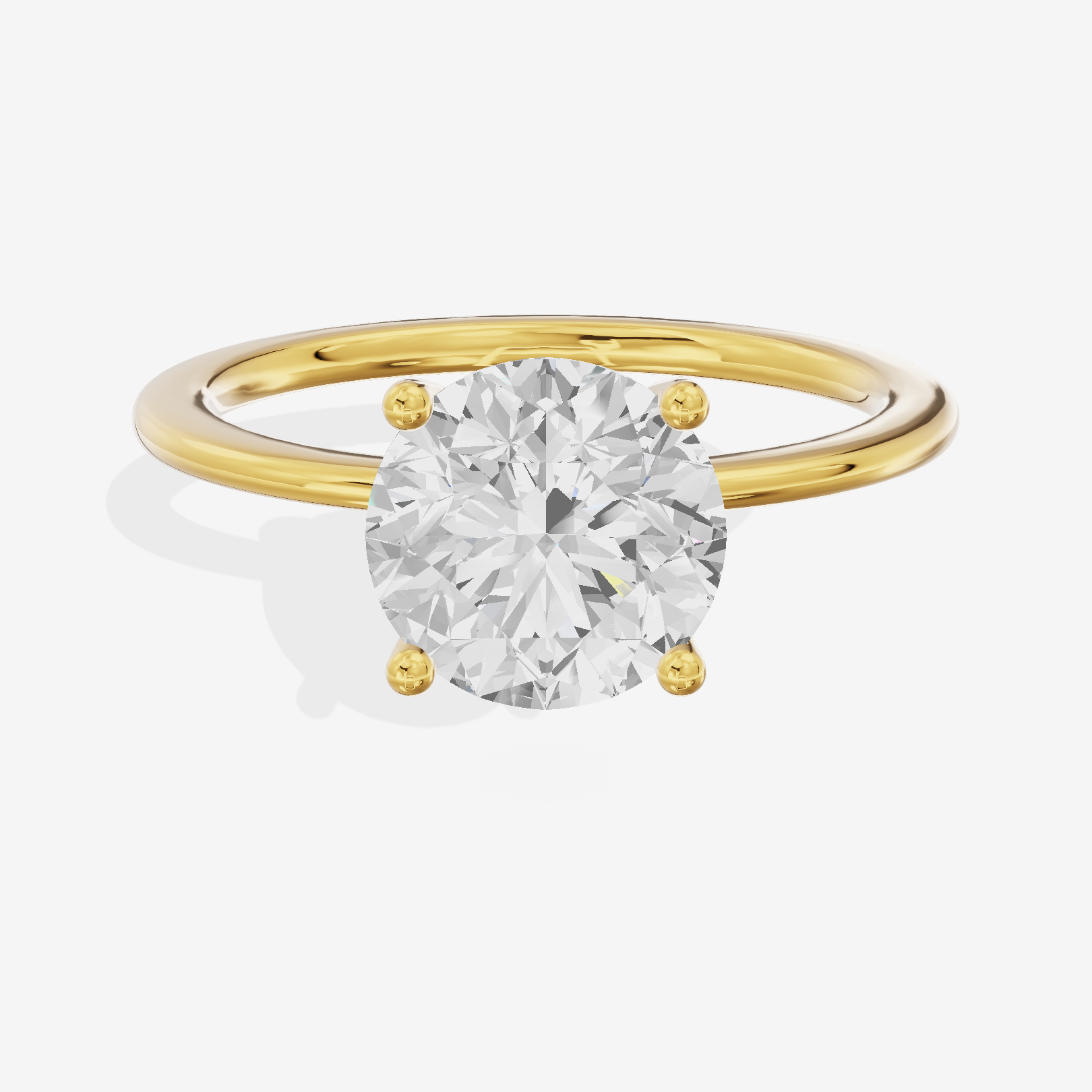 Whispered Promezza 1.4mm Round Solitaire Engagement Ring in 18K Yellow Gold