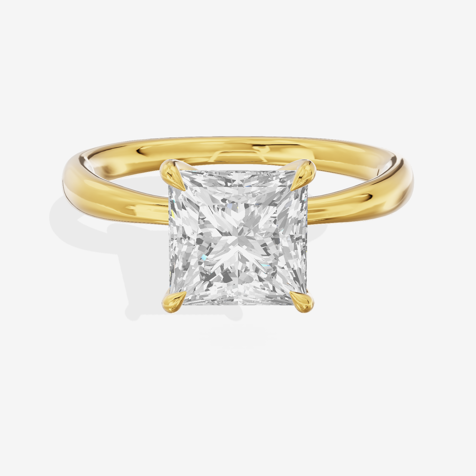 Classic Aimora 2.7mm Princess Solitaire Engagement Ring in 14K Yellow Gold