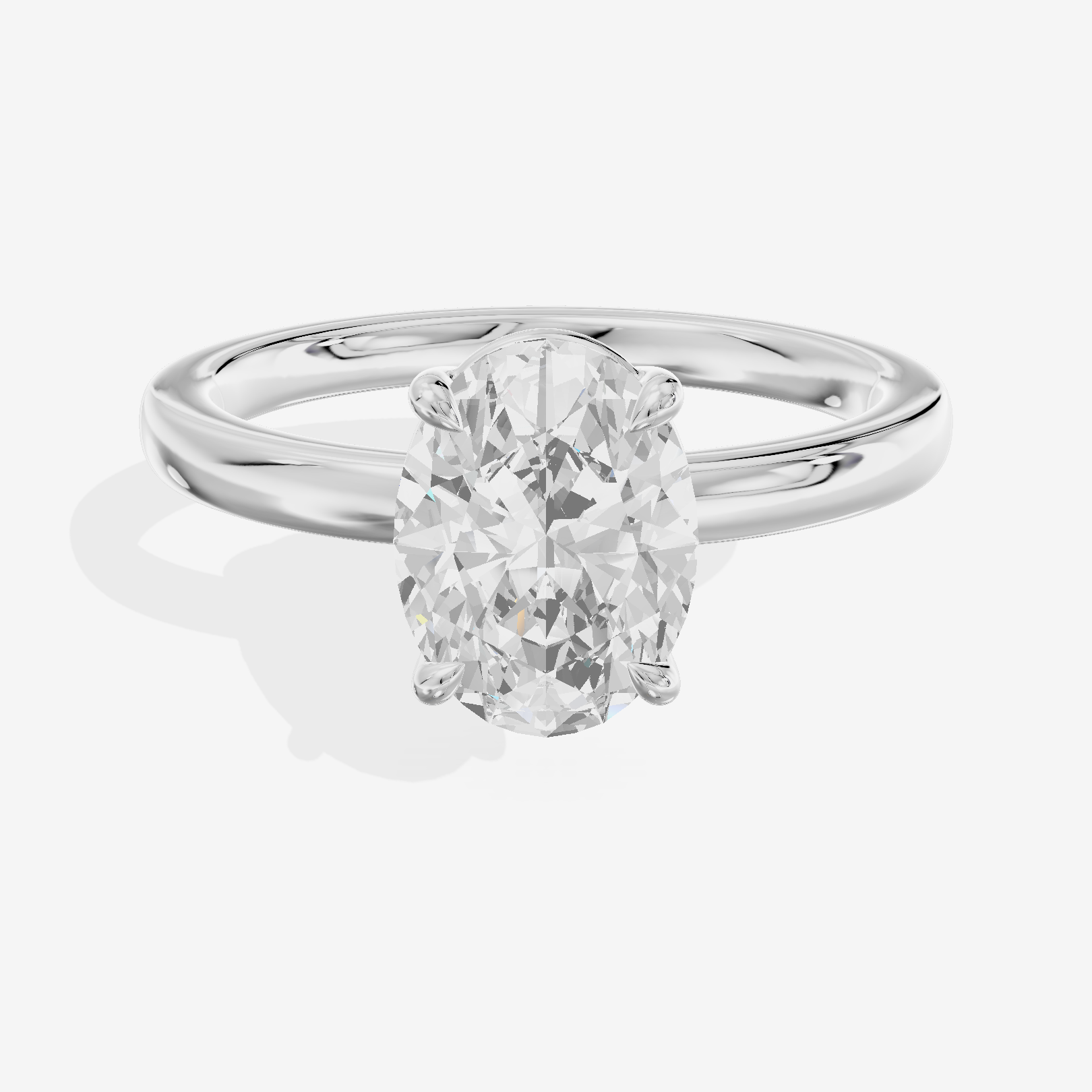 Heartline 2mm Oval Solitaire Engagement Ring in Platinum