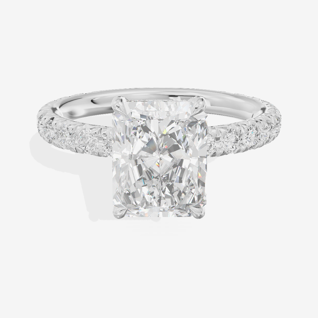 Eternal Coeurine Radiant Engagement Ring with Side Stones (3/5 ct. tw.) in 14K White Gold