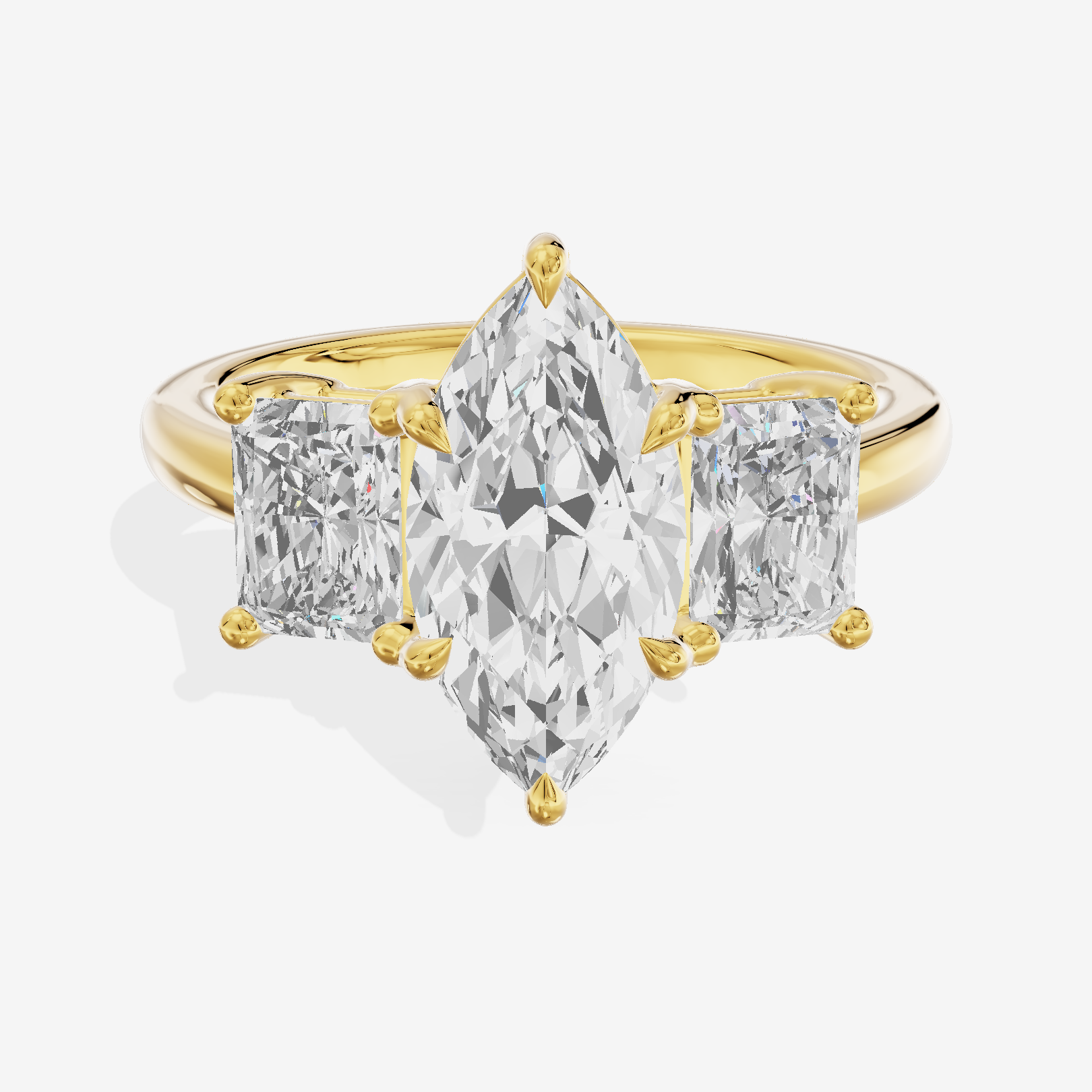 Twine Three Stone Marquise Engagement Ring (1/3 ct. tw.) in 18K Yellow Gold