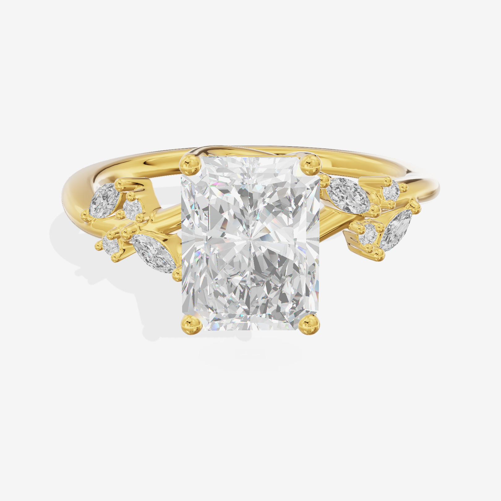 Vintage Trueheart Radiant Engagement Ring (1/6 ct. tw.) in 18K Yellow Gold