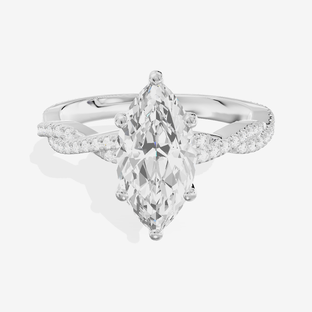 Petite Lightwoven Marquise Pavé Engagement Ring (1/4 ct. tw.) in Platinum