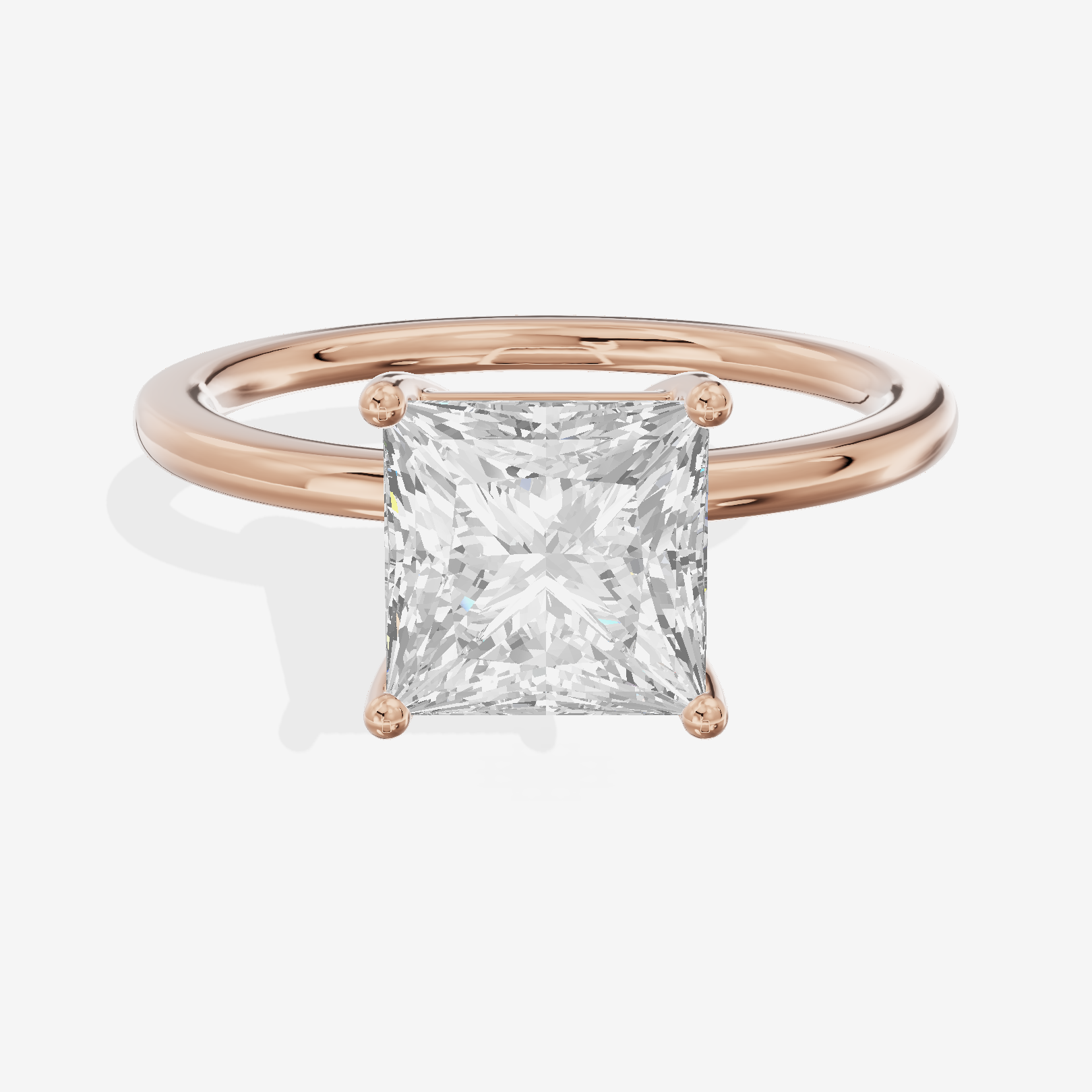 Whispered Selenia 1.5mm Princess Solitaire Engagement Ring in 14K Rose Gold