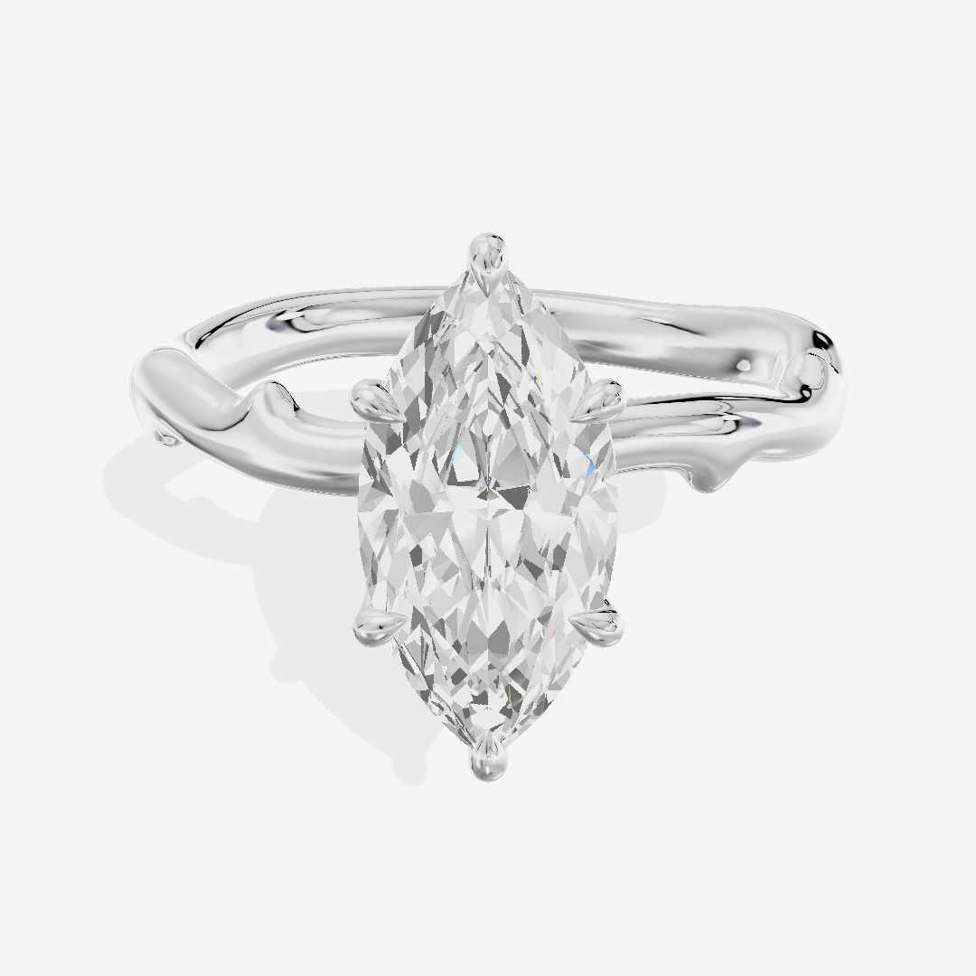 Grand Cherubine Marquise Engagement Ring with Side Stones (1/4 ct. tw.) in 14K White Gold