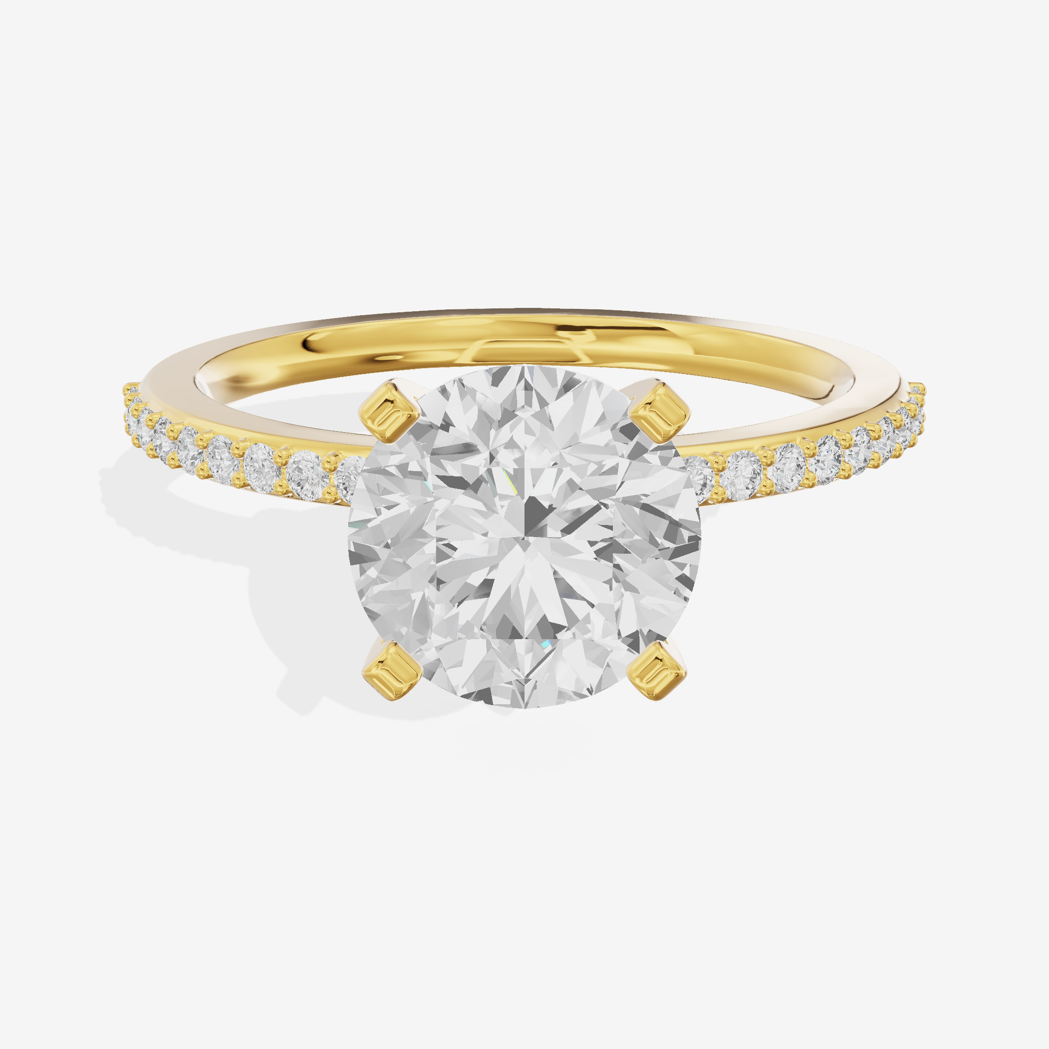 Twined Selenia Round Engagement Ring with Side Stones (1/10 ct. tw.) in 14K Yellow Gold