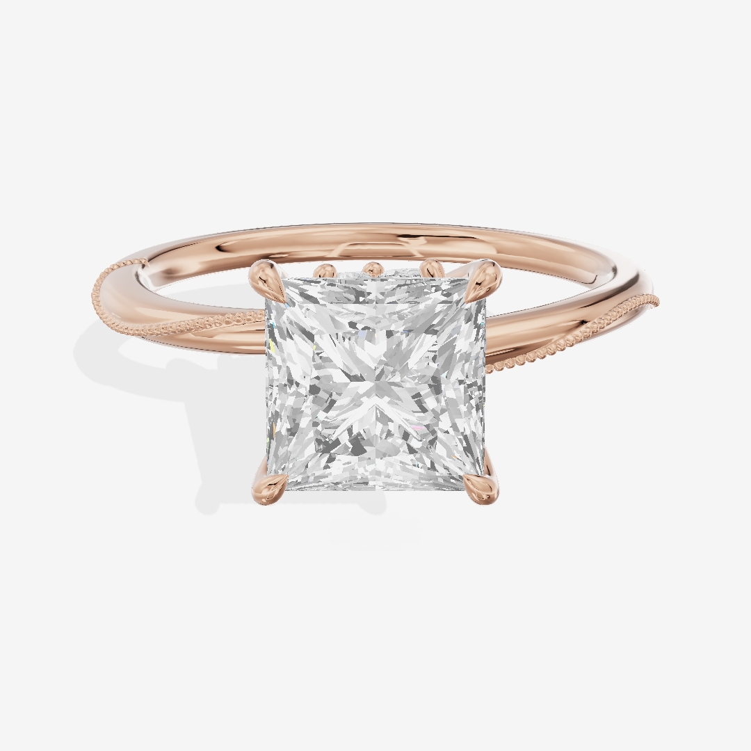 Vintage Coeurine Princess Engagement Ring (1/10 ct. tw.) in 18K Rose Gold