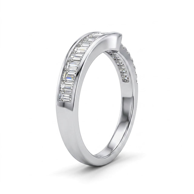 Tapered Baguette Engagement Ring (1.27 ct. tw.) in 18K White Gold