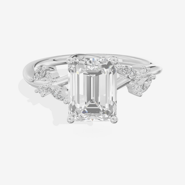 Vintage Trueheart Emerald Engagement Ring (1/6 ct. tw.) in Platinum