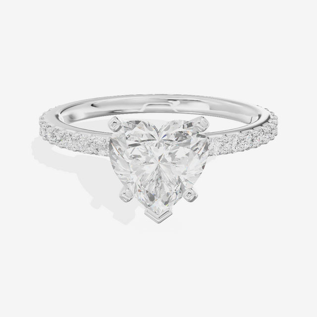 Petite Trellise Heart Engagement Ring with Side Stones (1/3 ct. tw.) in 14K White Gold