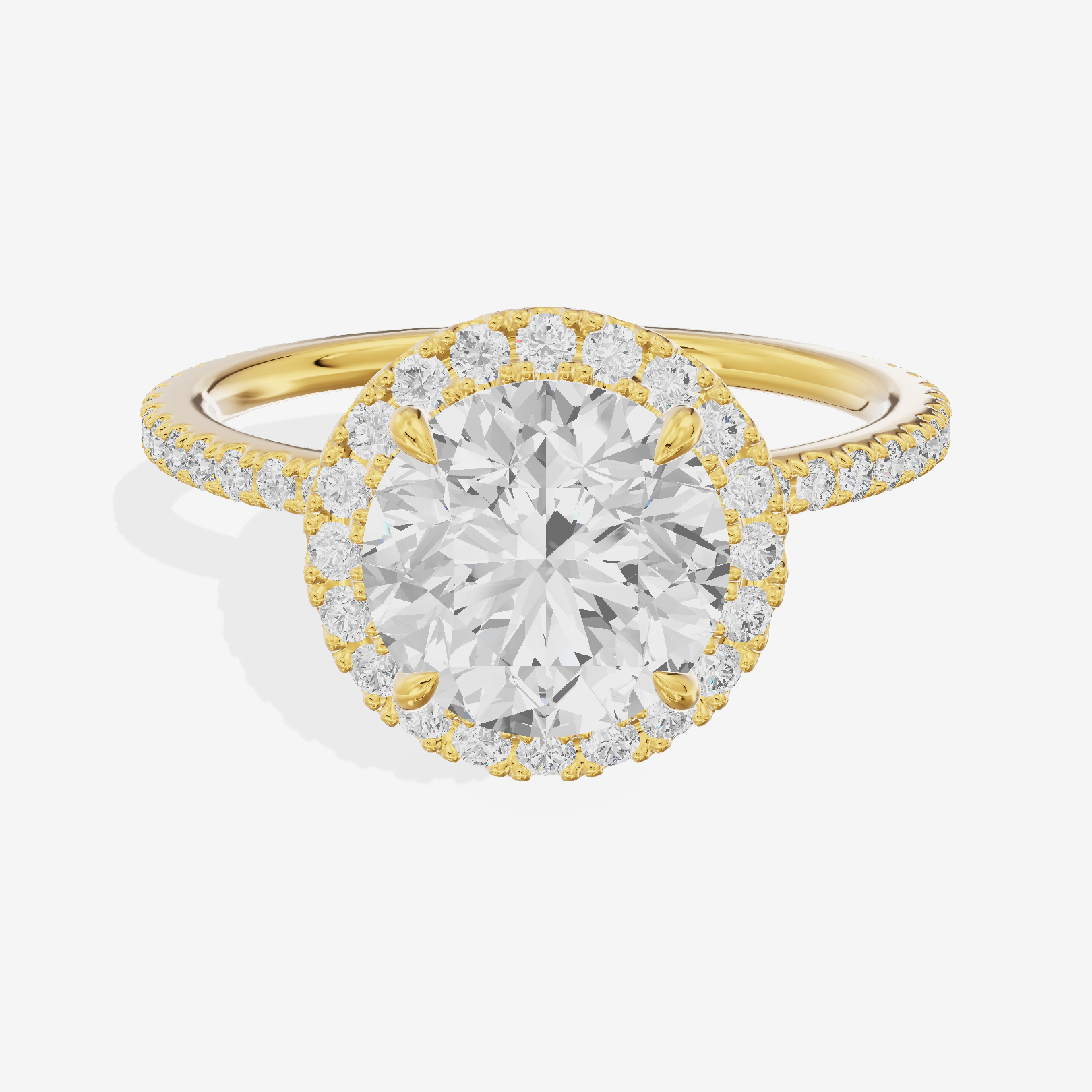 Selenia Round Hidden Halo Engagement Ring (1/6 ct. tw.) in 14K Yellow Gold