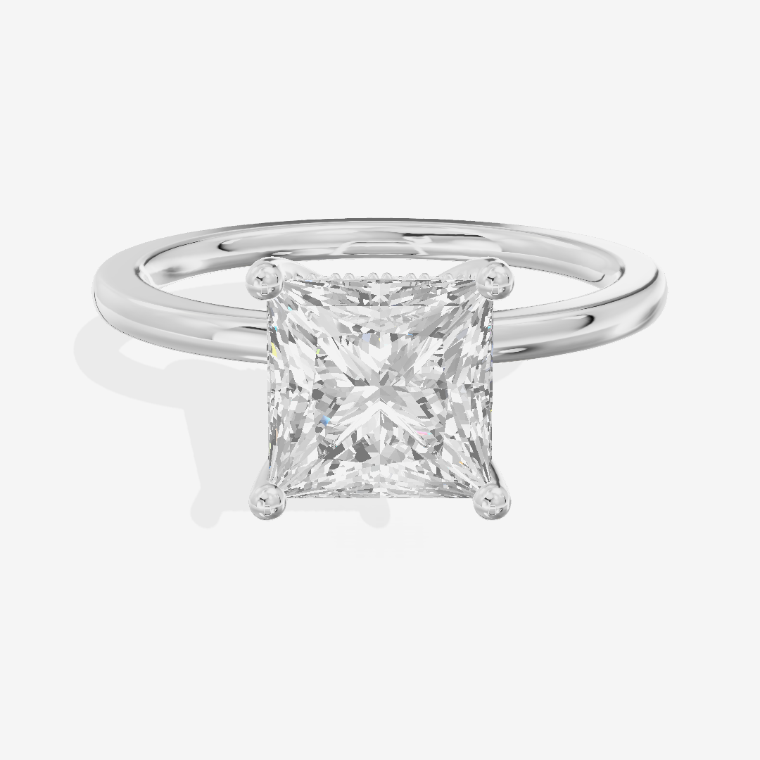 Vowsae Hidden Halo Princess Engagement Ring (1/20 ct. tw.) in 14K White Gold