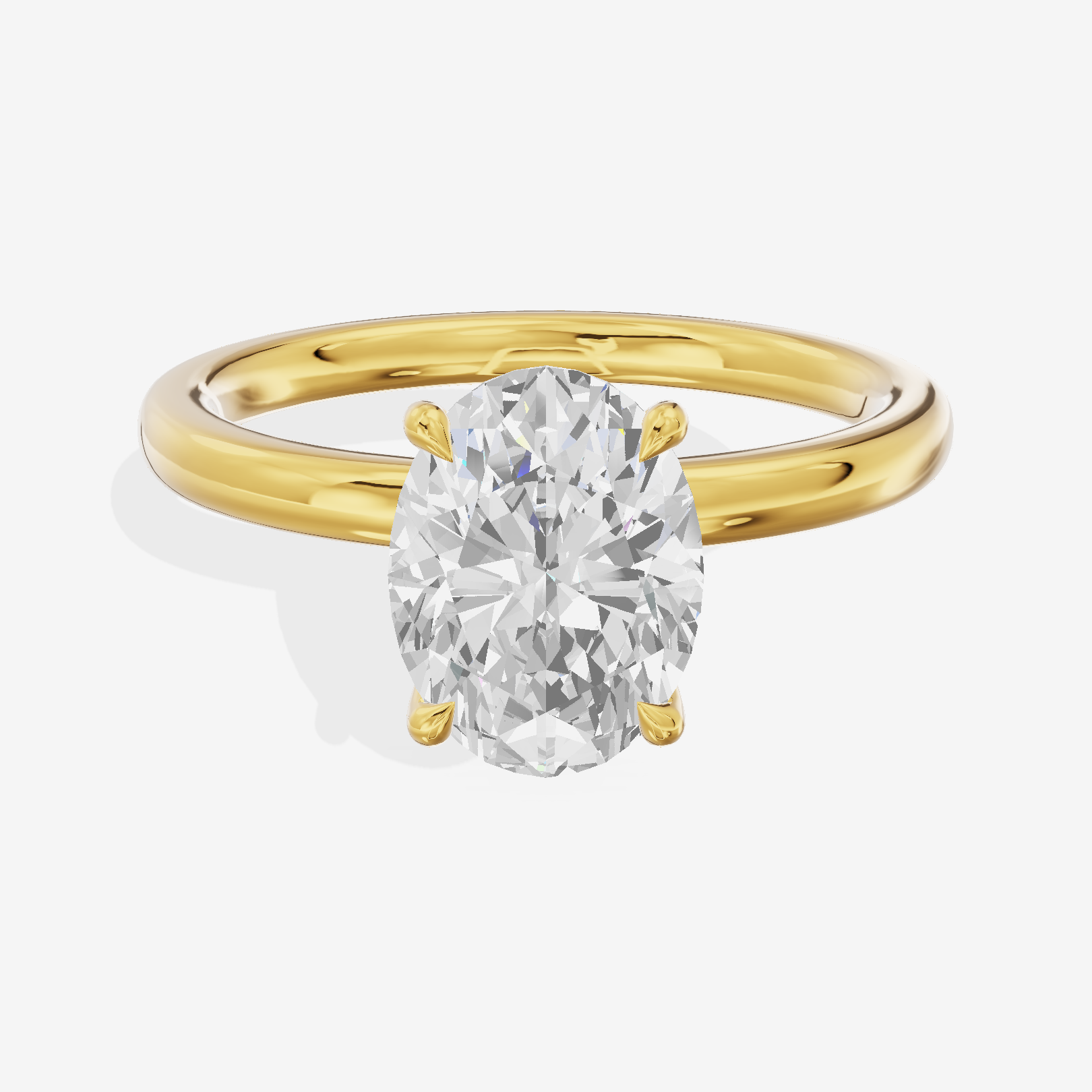 Tensare Halo Oval Engagement Ring (1/4 ct. tw.) in 18K Yellow Gold