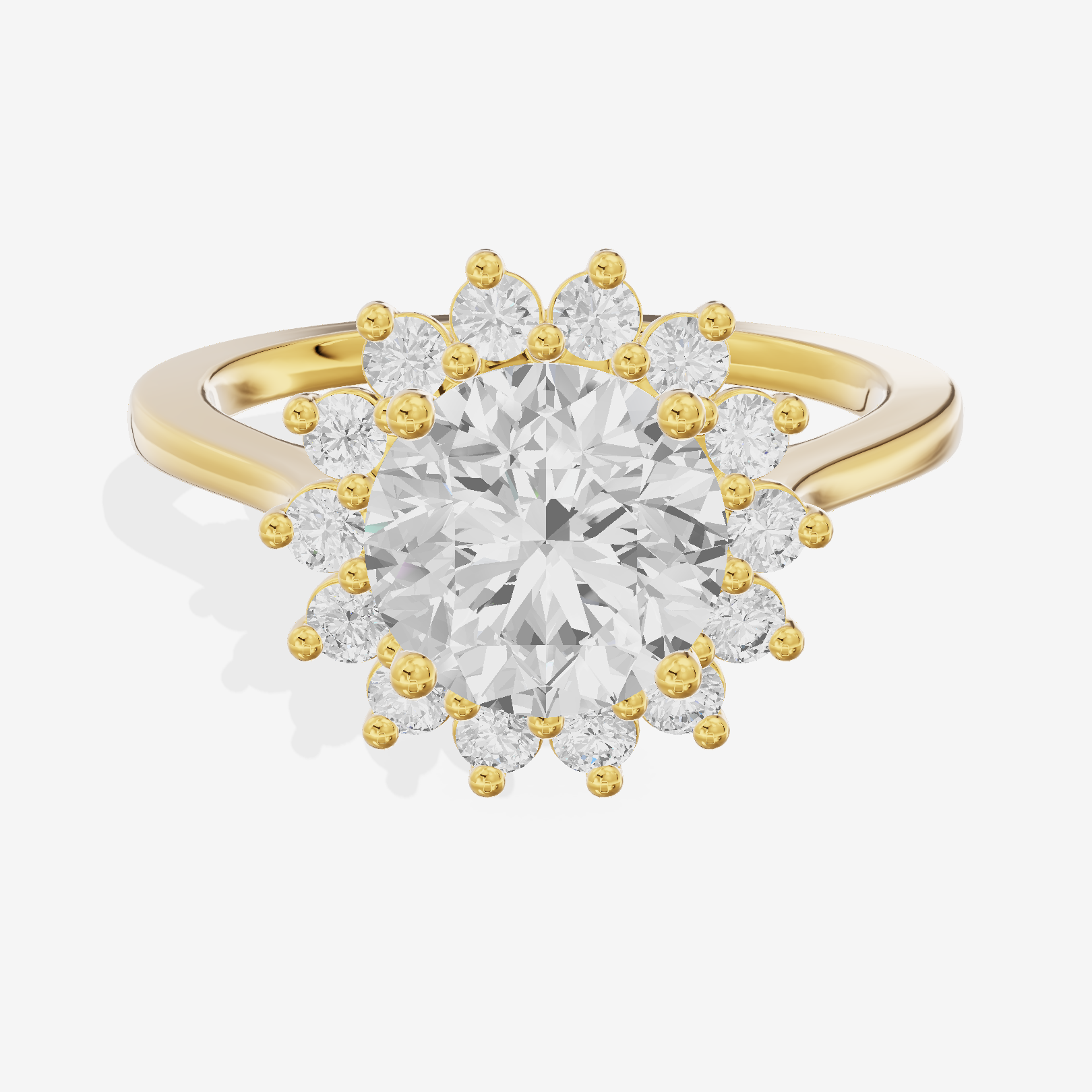 Mayrelle Halo Round Engagement Ring (1/3 ct. tw.) in 18K Yellow Gold