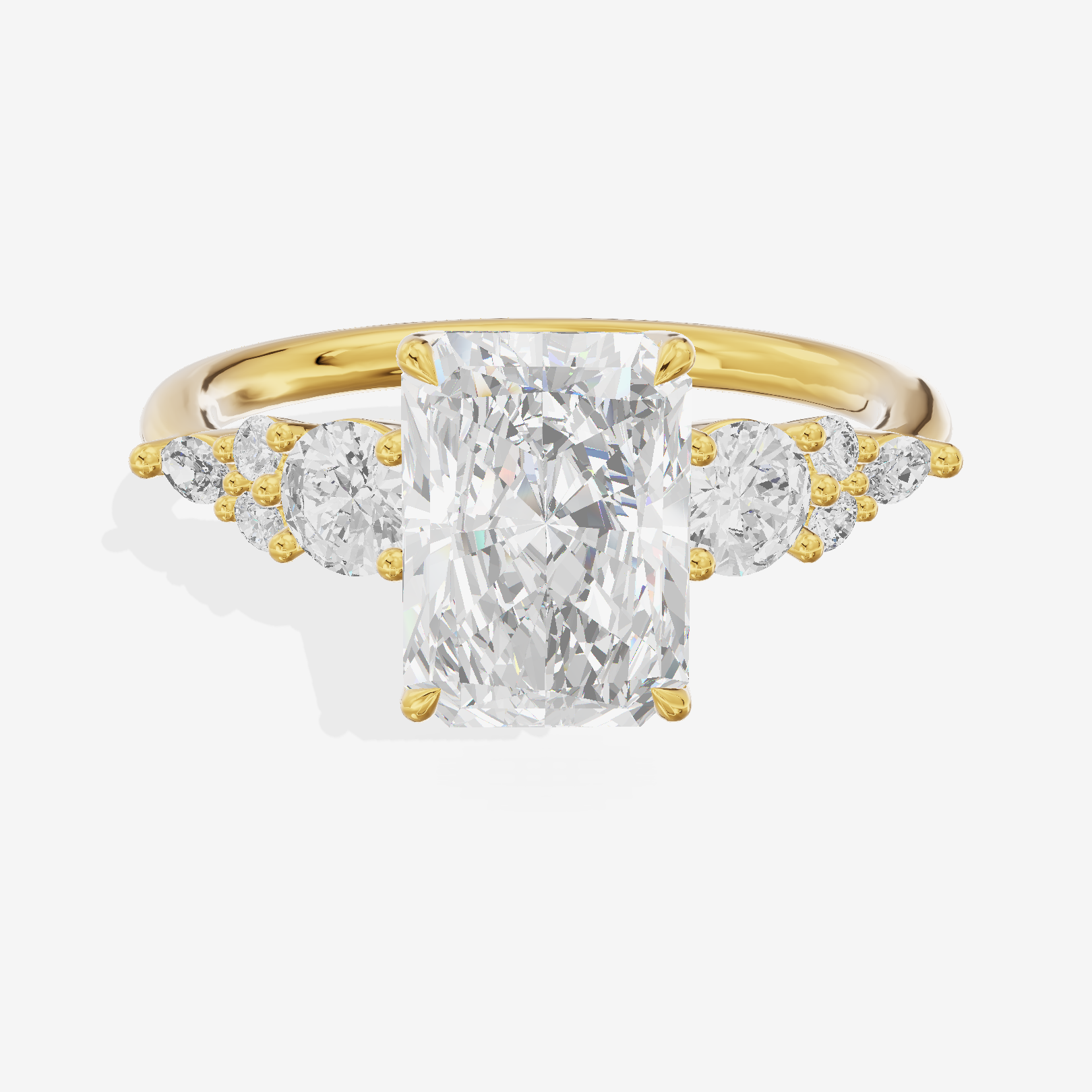 Triade Eternity Radiant Three Stone Engagement Ring (2/5 ct. tw.) in 18K Yellow Gold