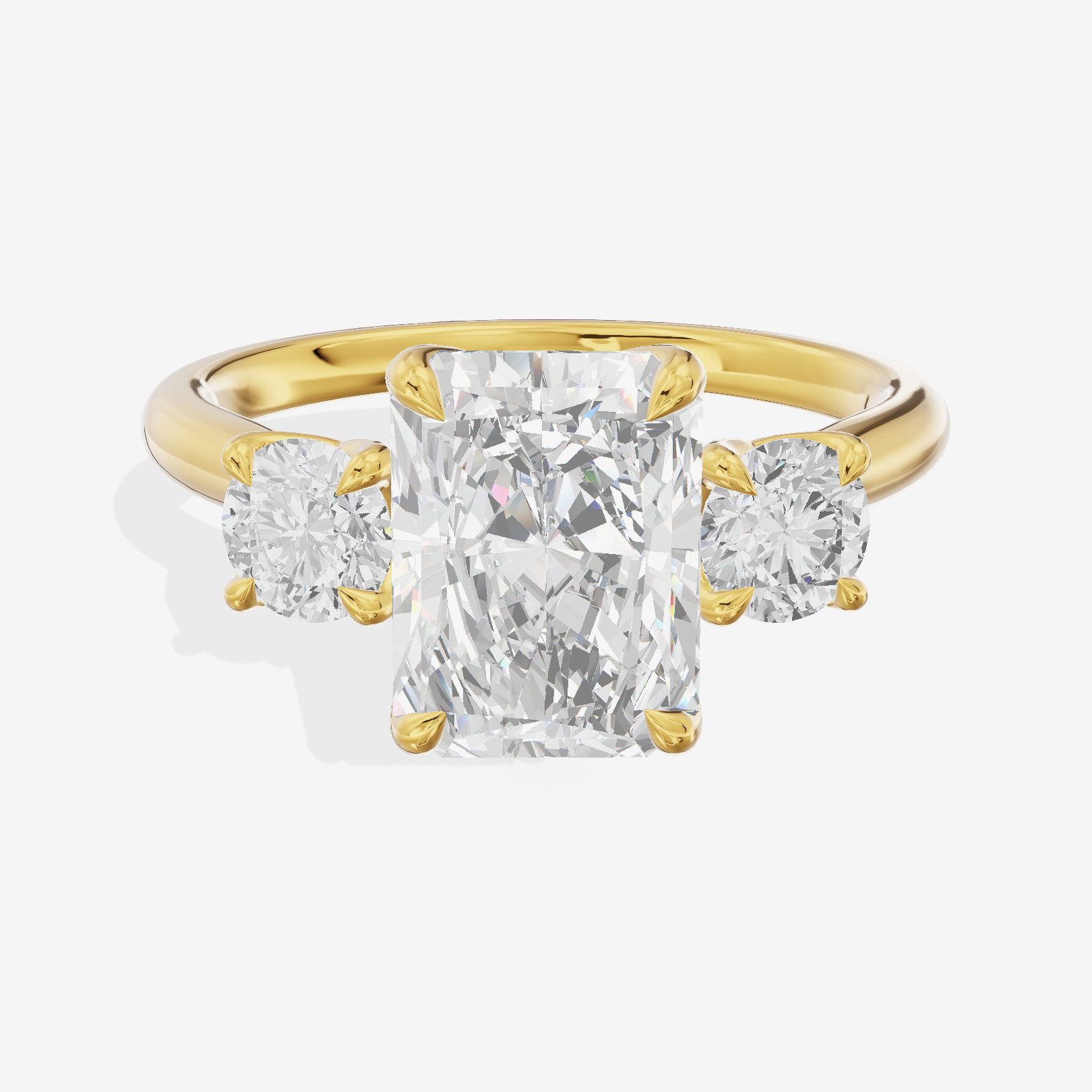Eternal Sincere Three Stone Radiant Engagement Ring (1/2 ct. tw.) in 18K Yellow Gold