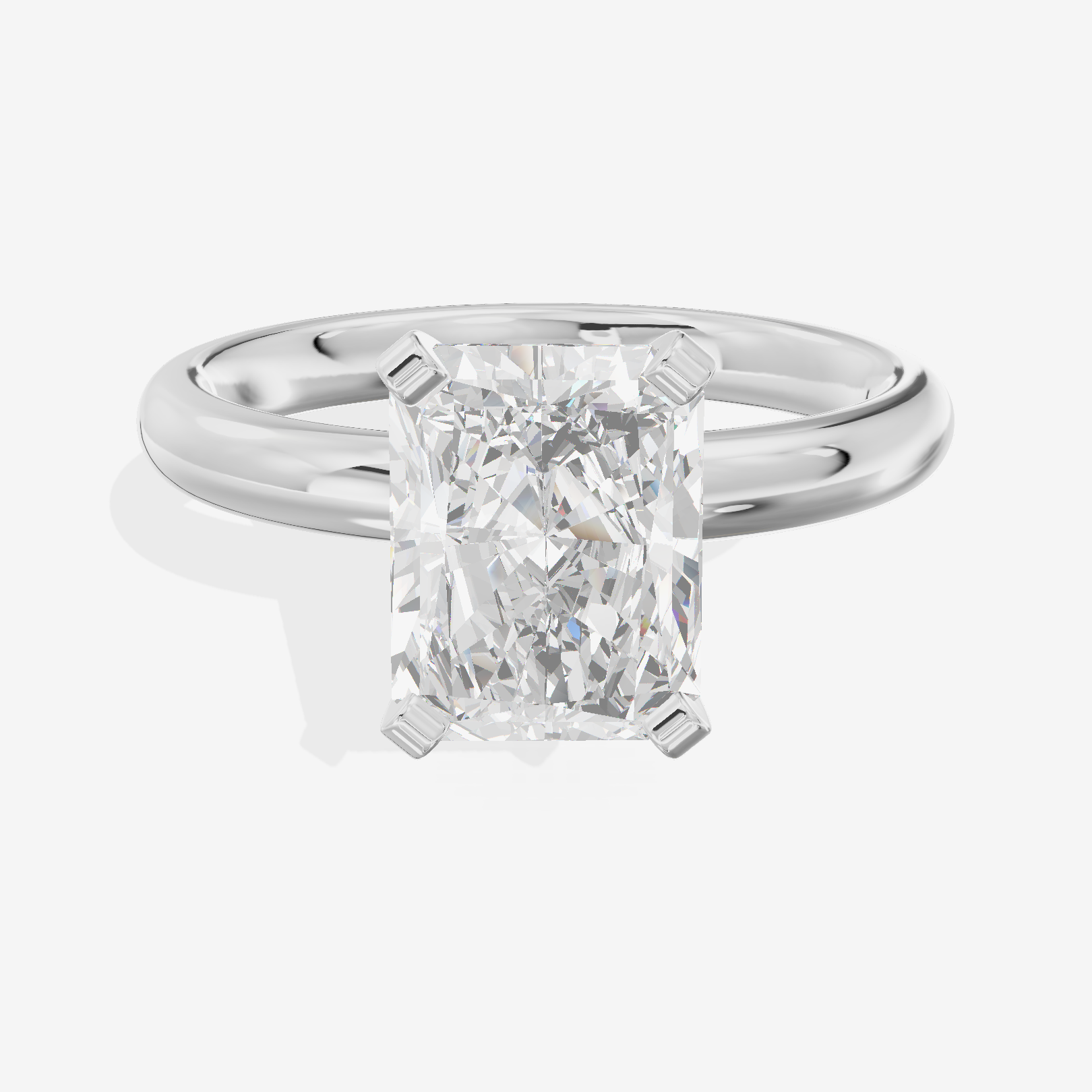 Hallowed Selenia 2.5mm Radiant Comfort Fit Engagement Ring in 18K White Gold