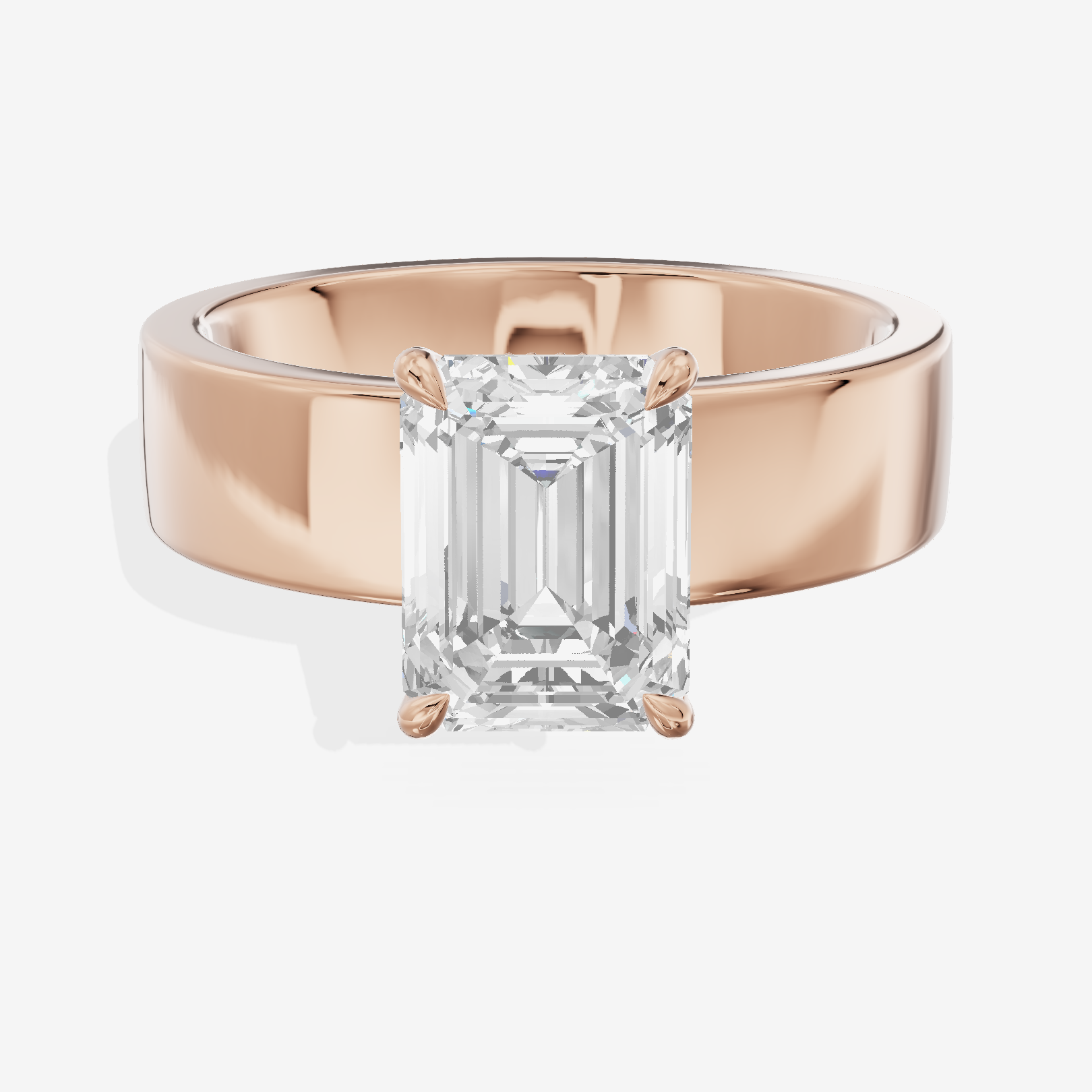 Trellise Emerald Engagement Ring with Side Stones (1/20 ct. tw.) in 18K Rose Gold