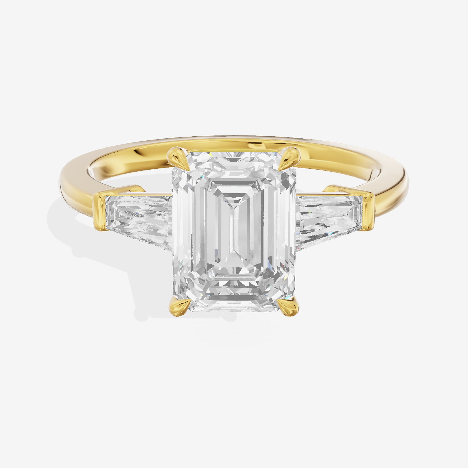 Vintage Coeurine Three Stone Emerald Engagement Ring (1/2 ct. tw.) in 18K Yellow Gold