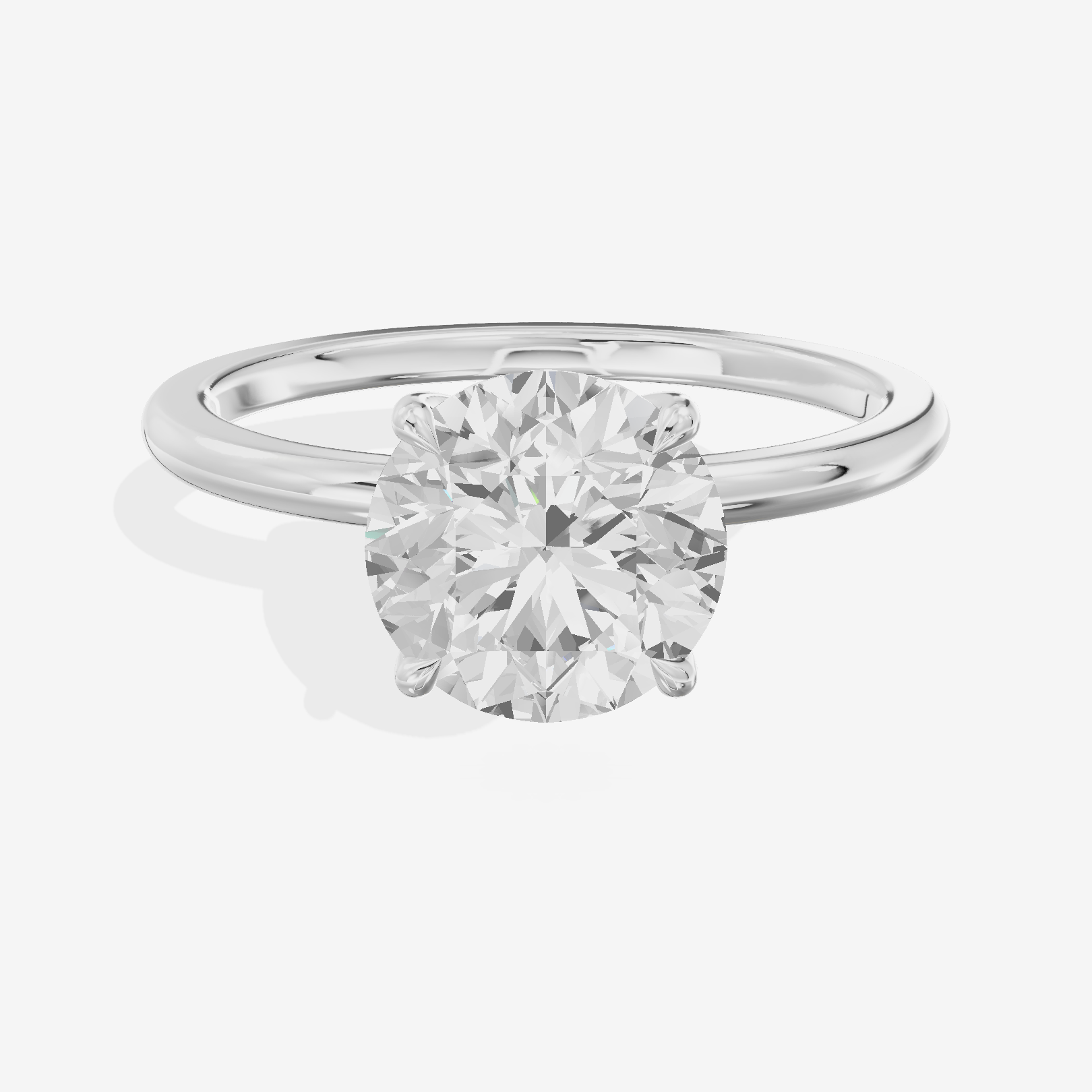 Lustrous Repose 1.5mm Round Comfort Fit Engagement Ring in 18K White Gold