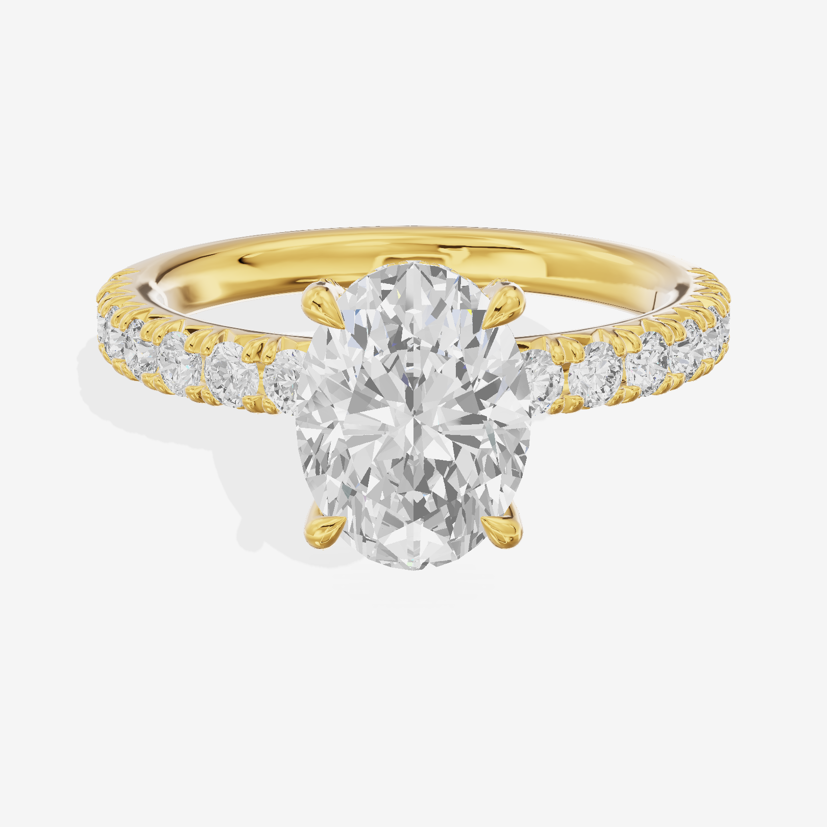 Twined Maia Oval Engagement Ring with Side Stones (1/2 ct. tw.) in 14K Yellow Gold