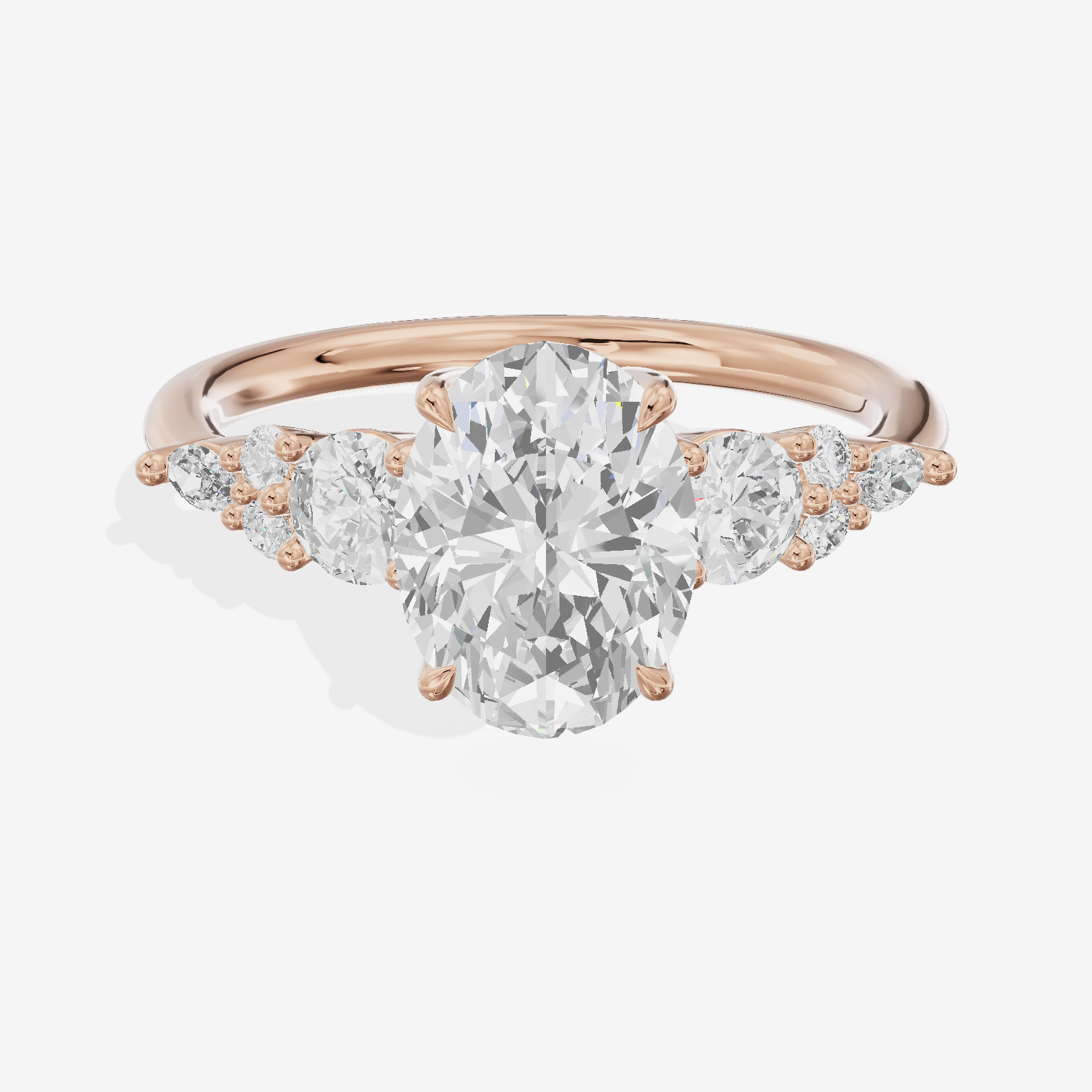 Triade Eternity Oval Three Stone Engagement Ring (2/5 ct. tw.) in 18K Rose Gold