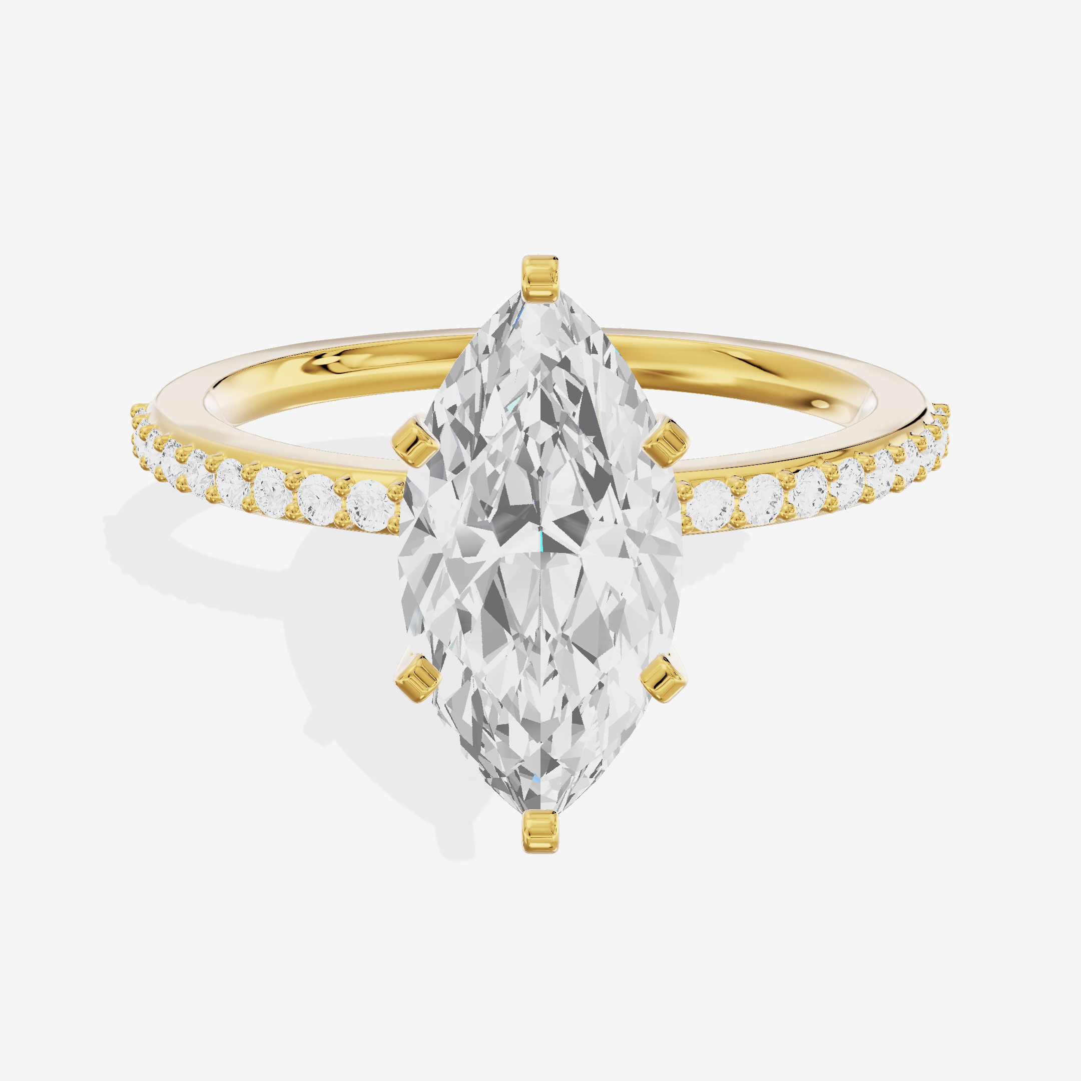 Twined Selenia Marquise Engagement Ring with Side Stones (1/10 ct. tw.) in 18K Yellow Gold