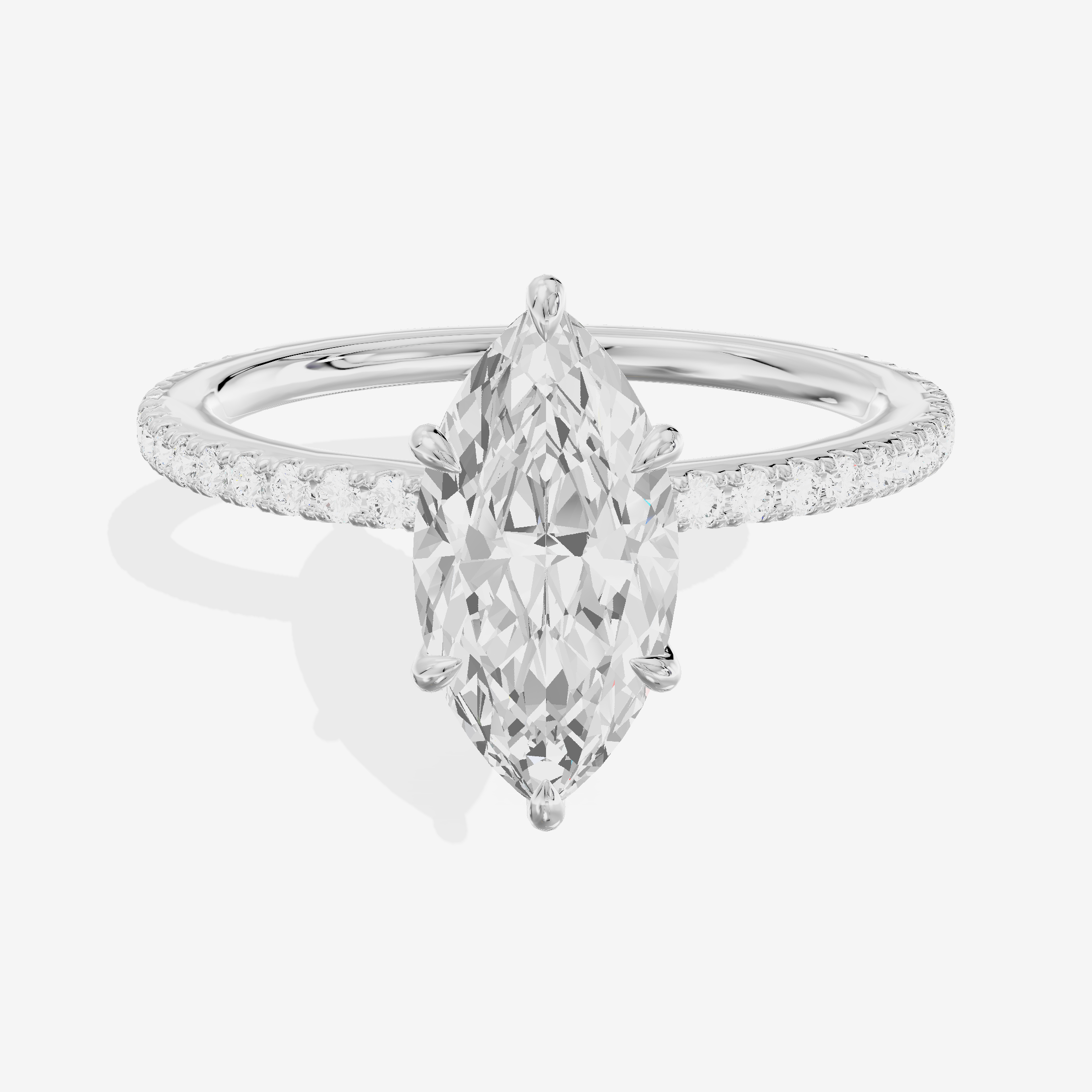 Tensare Marquise Engagement Ring with Side Stones (1 ct. tw.) in Platinum