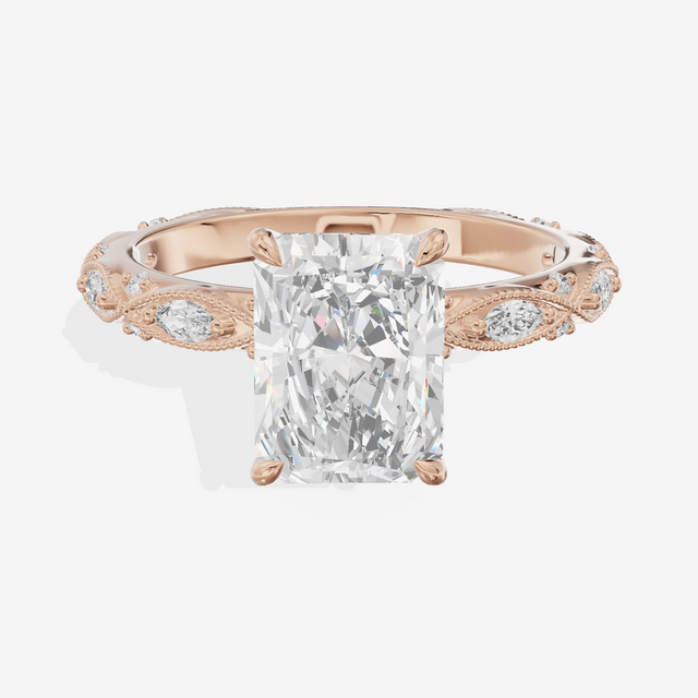 Vintage Whisper Radiant Engagement Ring (1/4 ct. tw.) in 14K Rose Gold