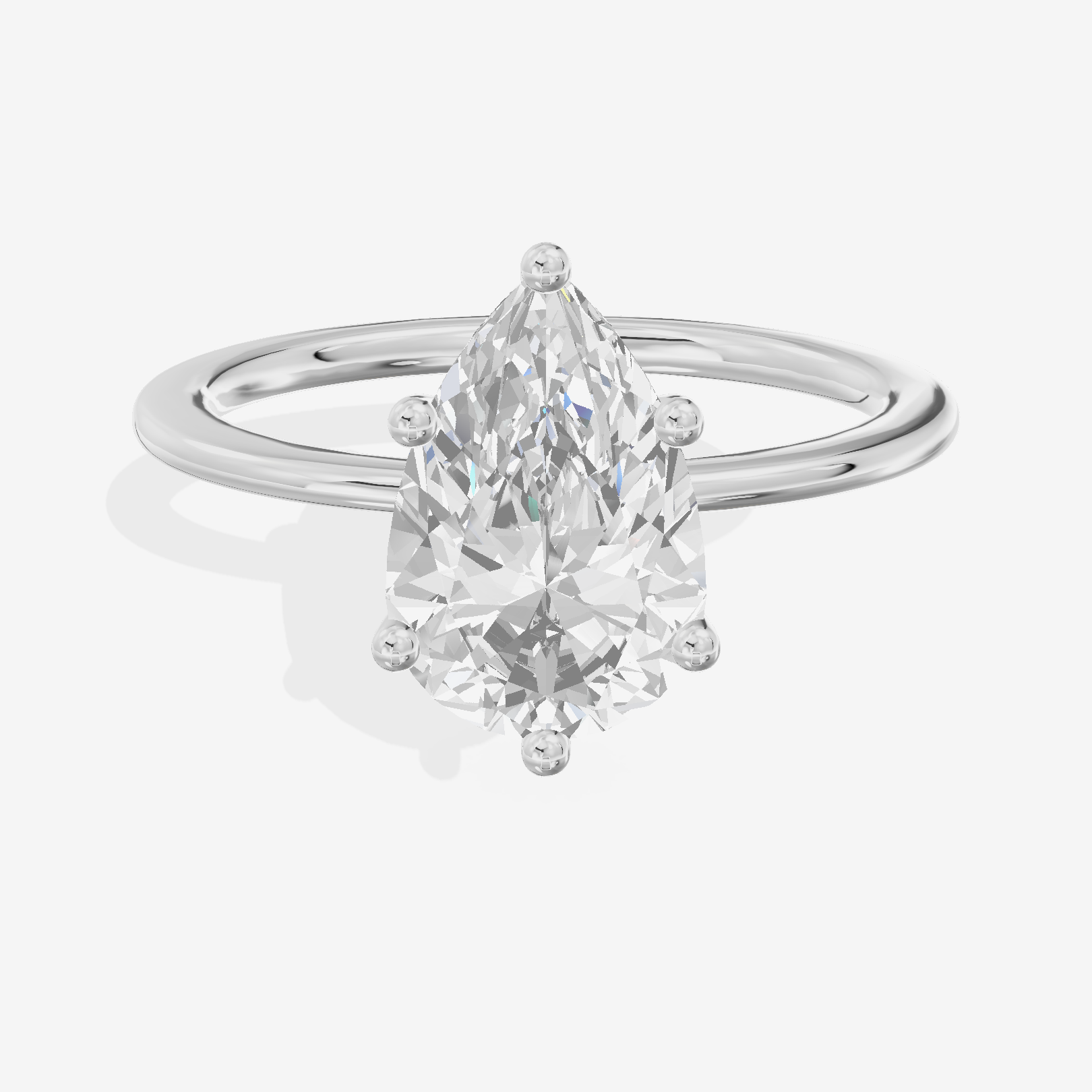 Whispered Promezza 1.4mm Pear Solitaire Engagement Ring in Platinum