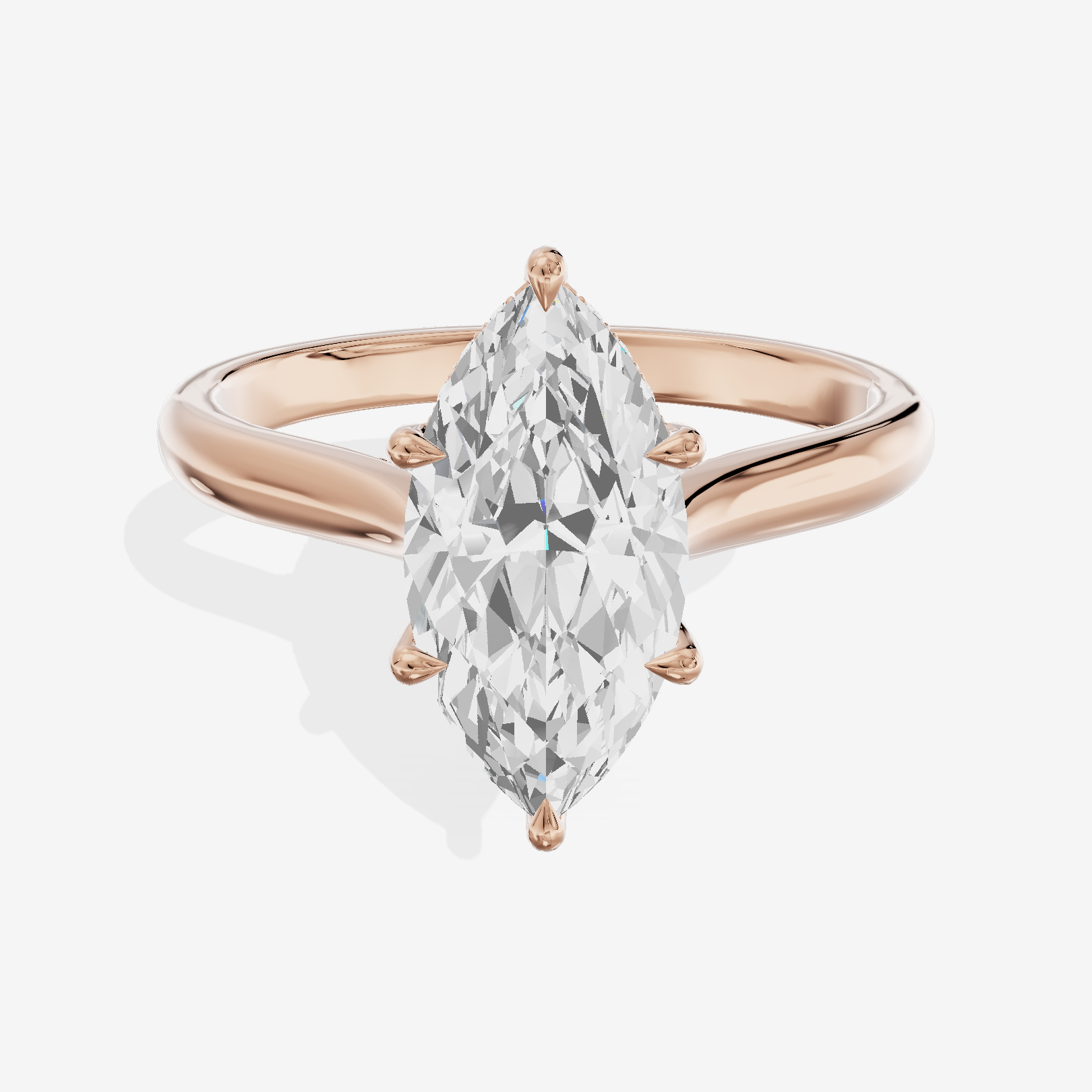 Grand Heartline Marquise Engagement Ring with Side Stones (3/4 ct. tw.) in 18K Rose Gold