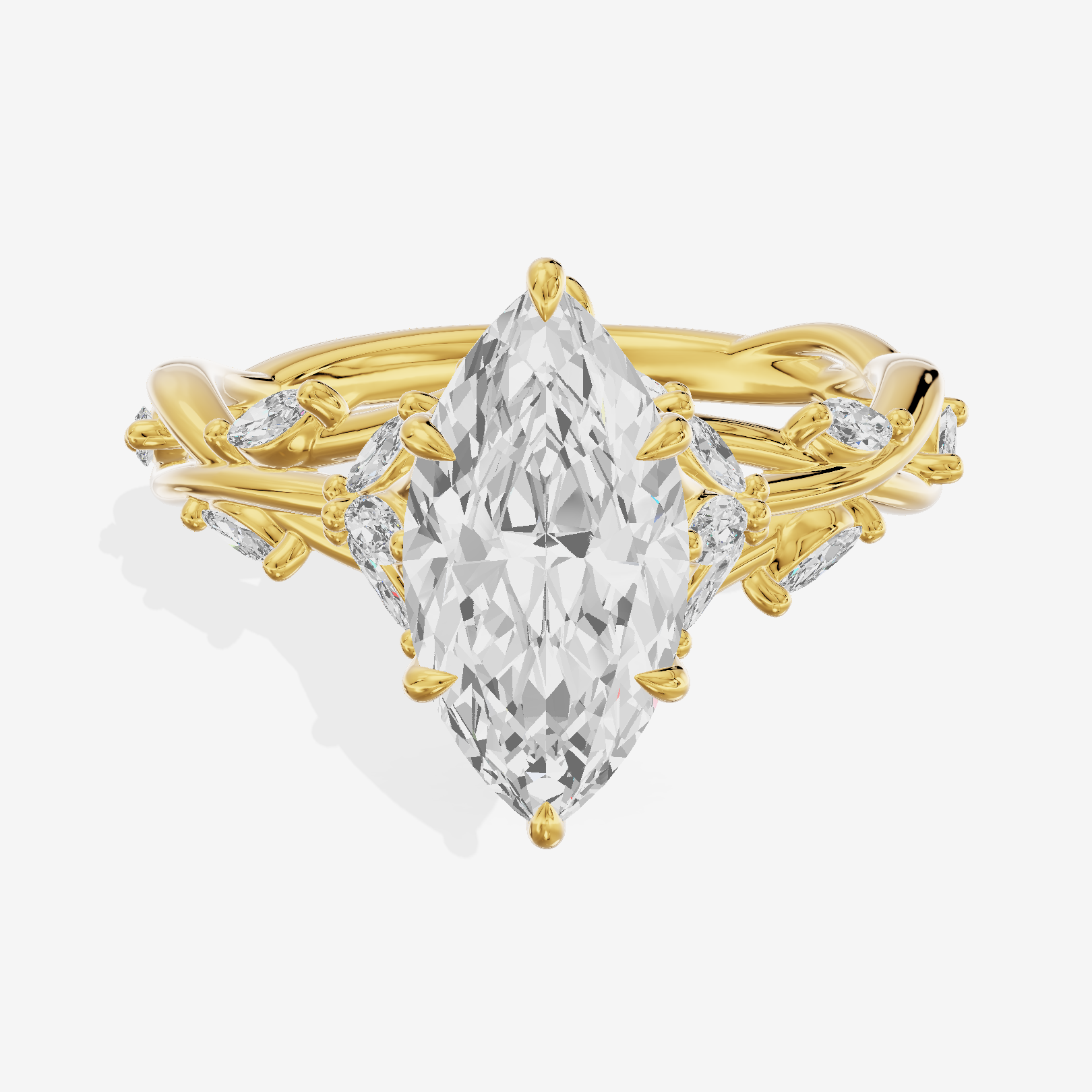 Twine Pavé Marquise Twisted Engagement Ring (1/2 ct. tw.) in 18K Yellow Gold
