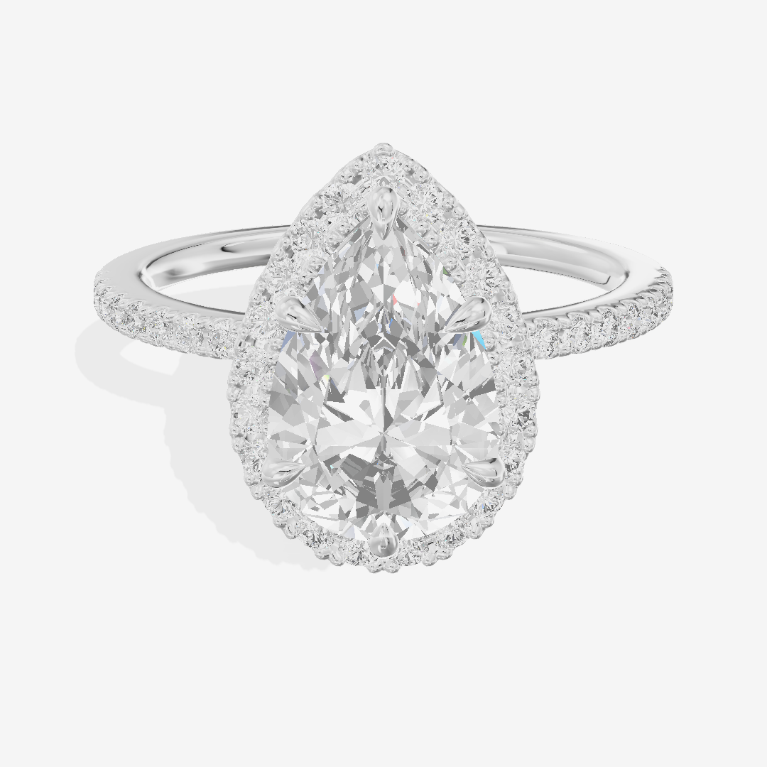 Vintage Adorae Pear Hidden Halo Engagement Ring (2/5 ct. tw.) in 14K White Gold