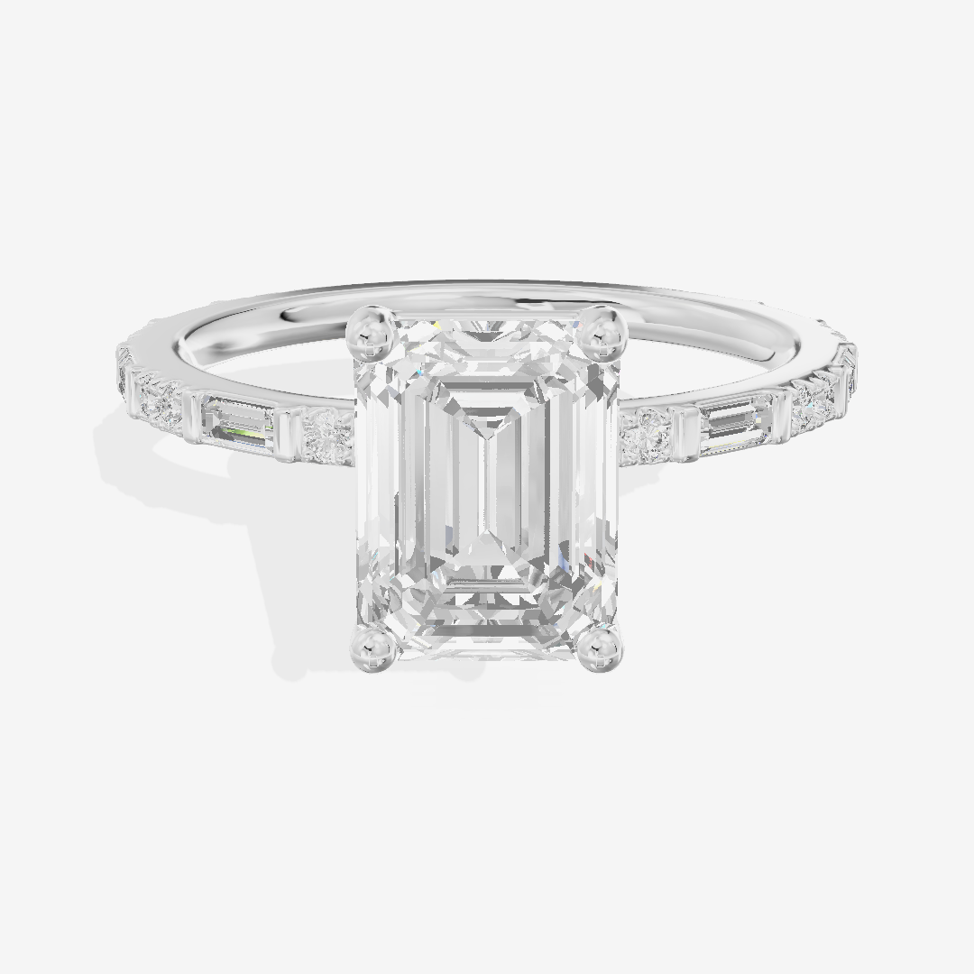 Twine Cathedral 1.8mm Emerald Solitaire Engagement Ring (1/2 ct. tw.) in Platinum