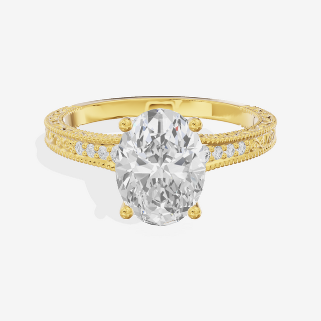 Vintage Sincere Oval Engagement Ring (1/10 ct. tw.) in 14K Yellow Gold