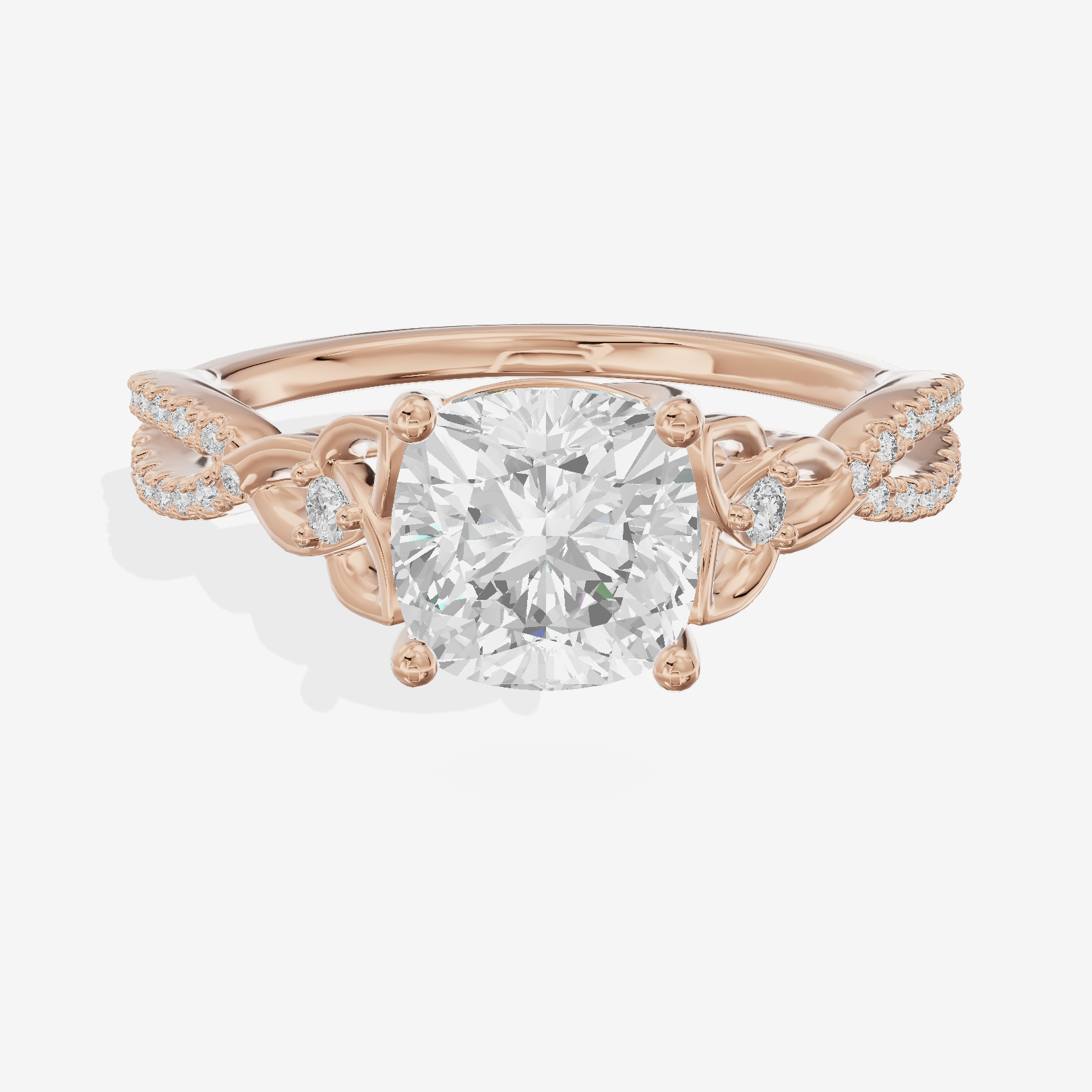 Luxe Vowsae Cushion Engagement Ring with Side Stones (2/5 ct. tw.) in 14K Rose Gold
