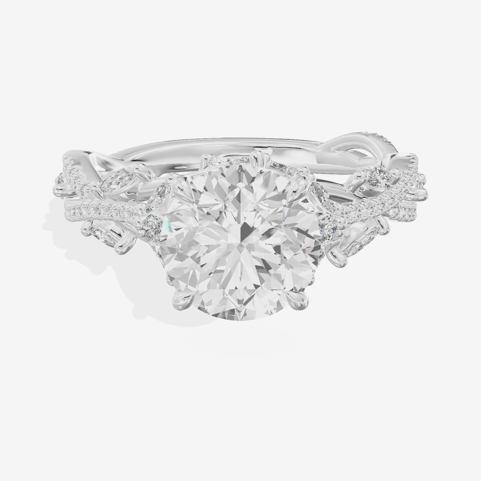 Grand Twine Round Twisted Engagement Ring (3/4 ct. tw.) in Platinum