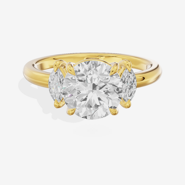 Classic Sincere Three Stone Round Engagement Ring (1/3 ct. tw.) in 18K Yellow Gold
