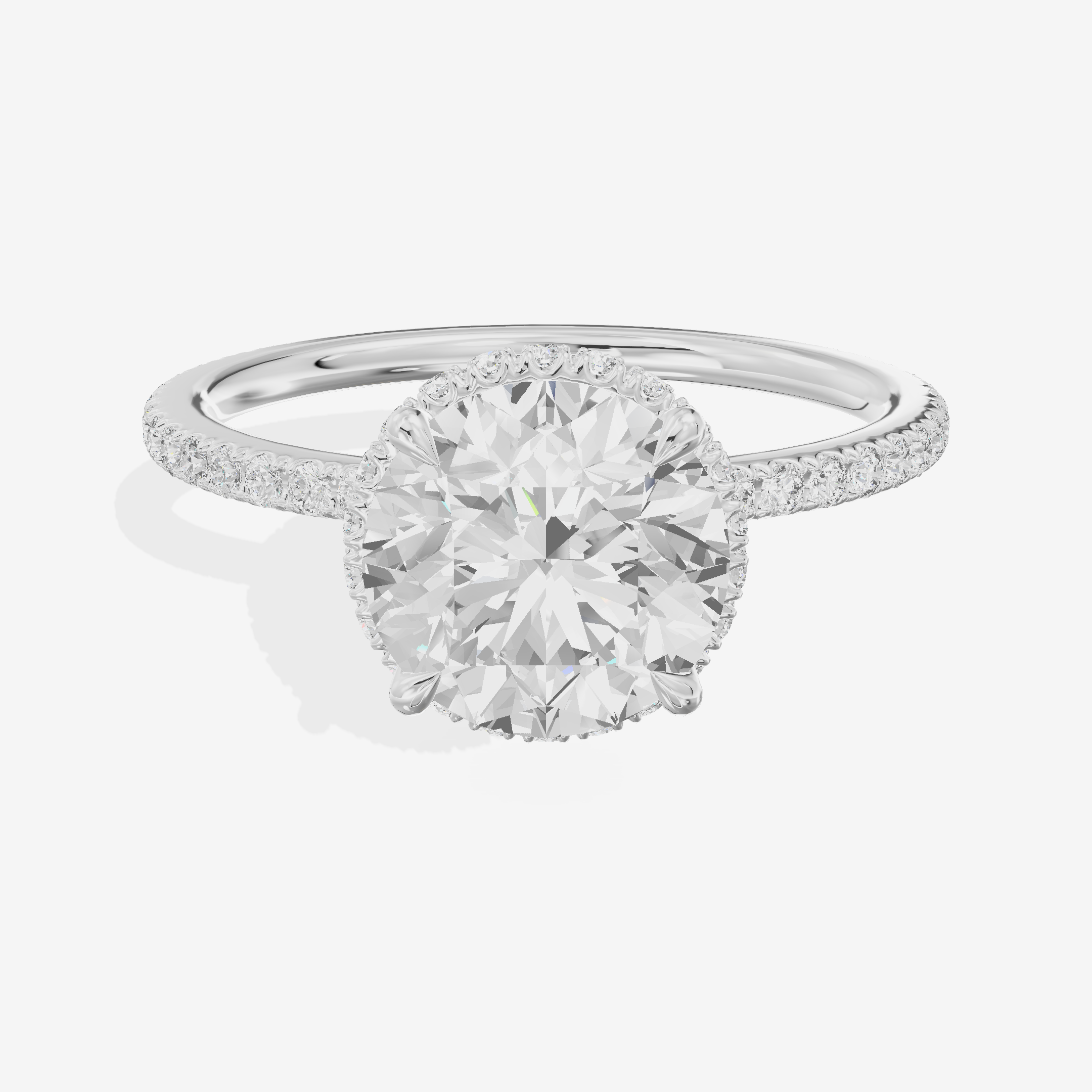 Petite Trueheart Round Engagement Ring with Side Stones (2/5 ct. tw.) in Platinum