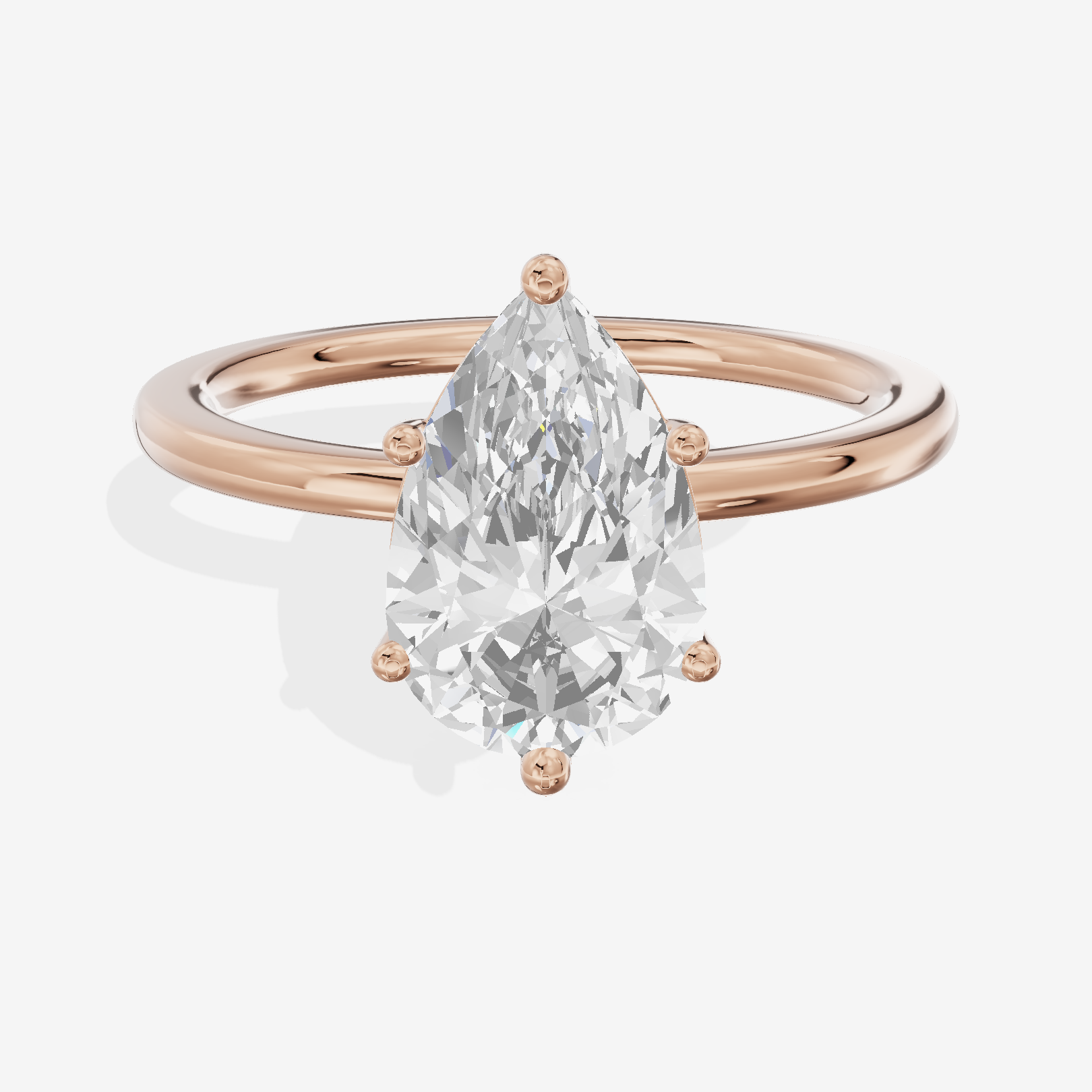 Selenia Solitaire 1.5mm Pear Engagement Ring in 18K Rose Gold