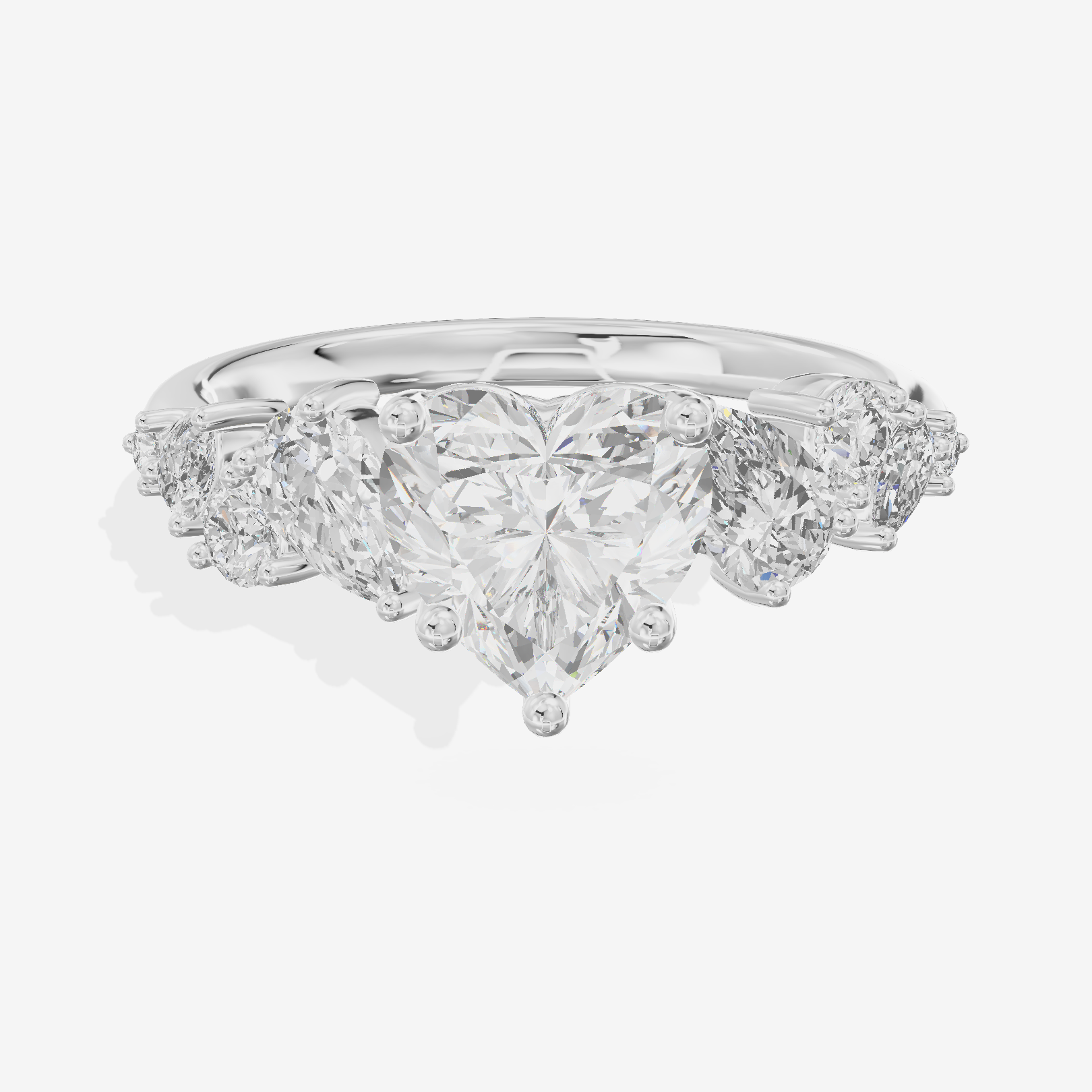 Selenia Cathedral 1.5mm Heart Solitaire Engagement Ring in 14K White Gold