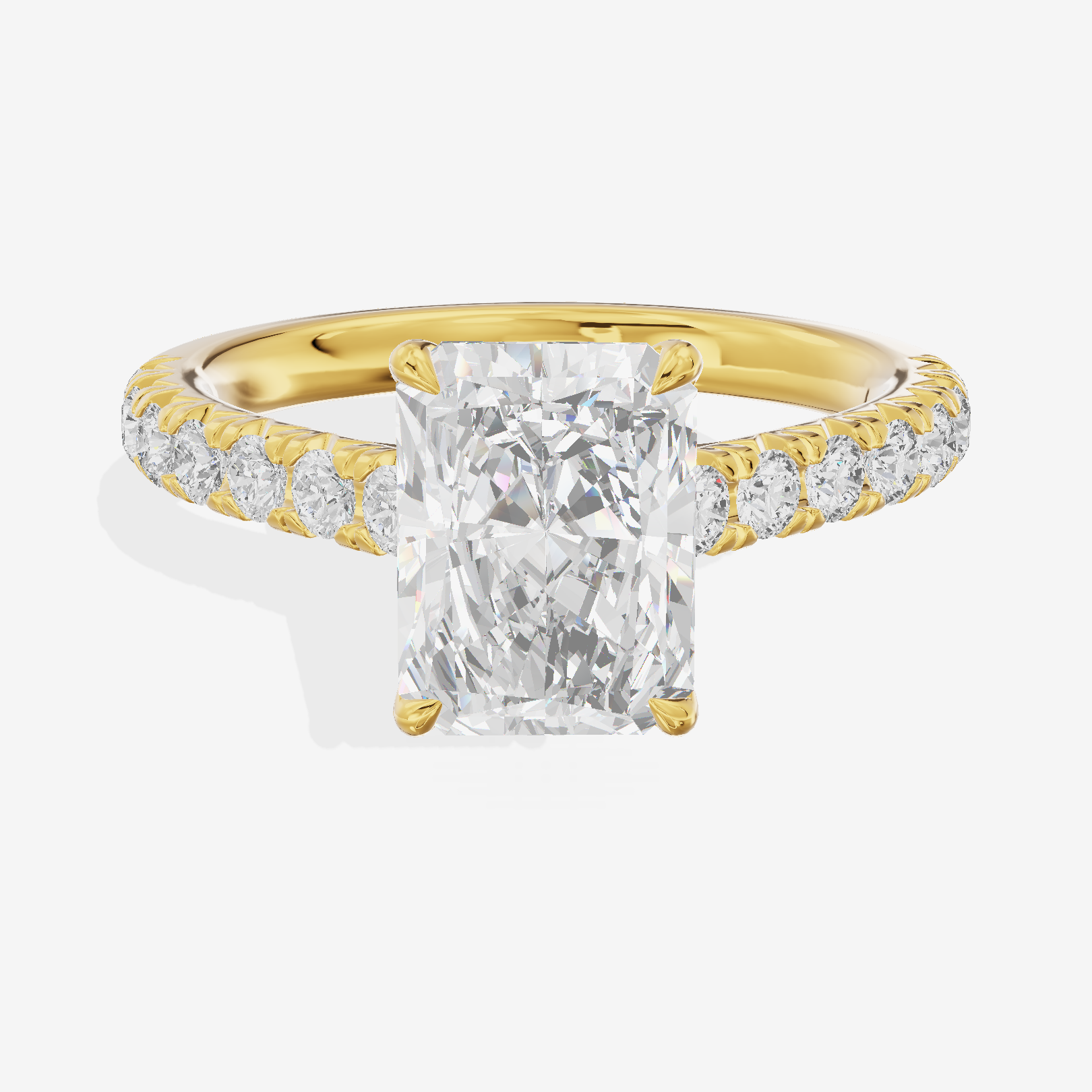 Whispered Sincere Radiant Engagement Ring with Side Stones (2/5 ct. tw.) in 14K Yellow Gold