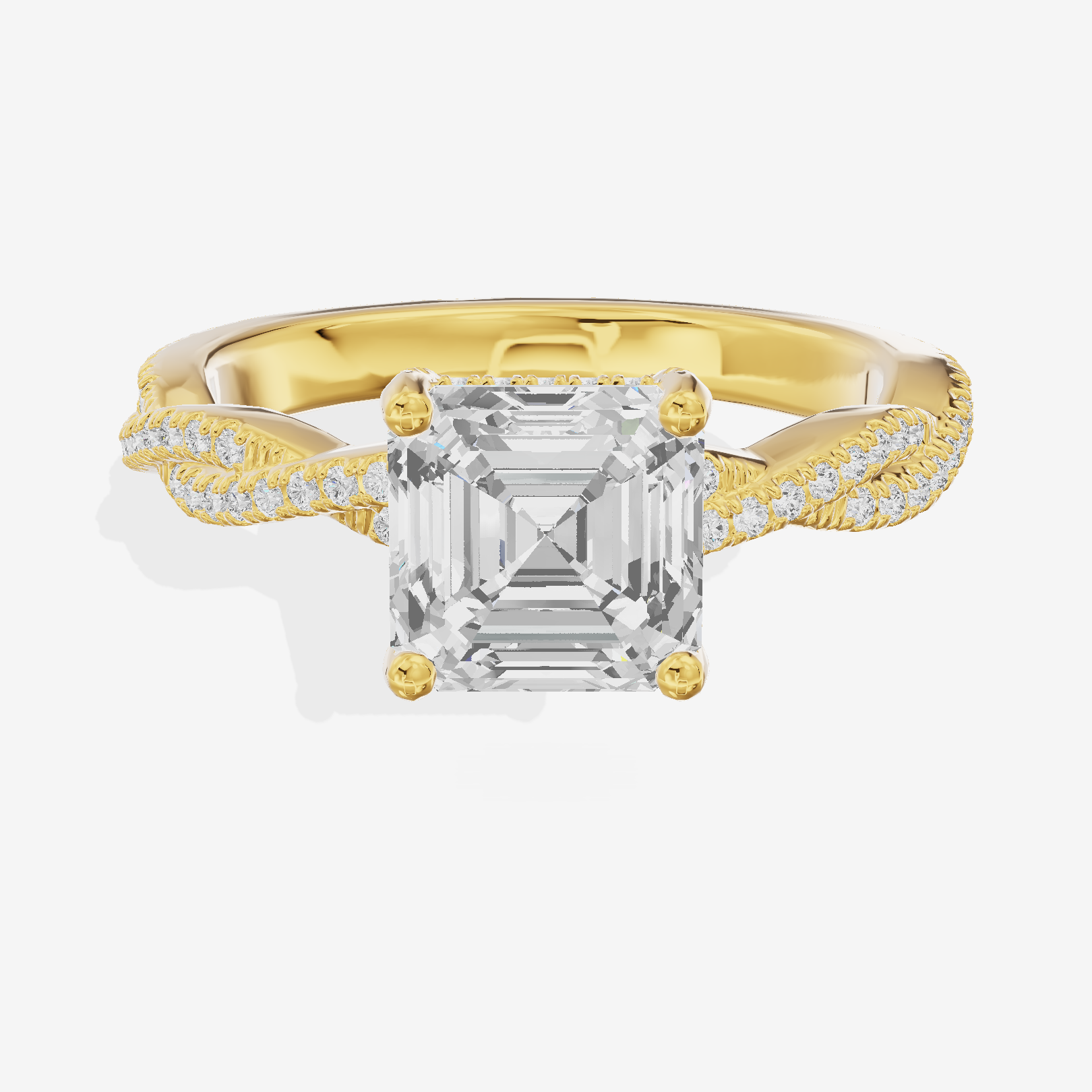 Luxe Twine Asscher Twisted Engagement Ring (1/3 ct. tw.) in 14K Yellow Gold