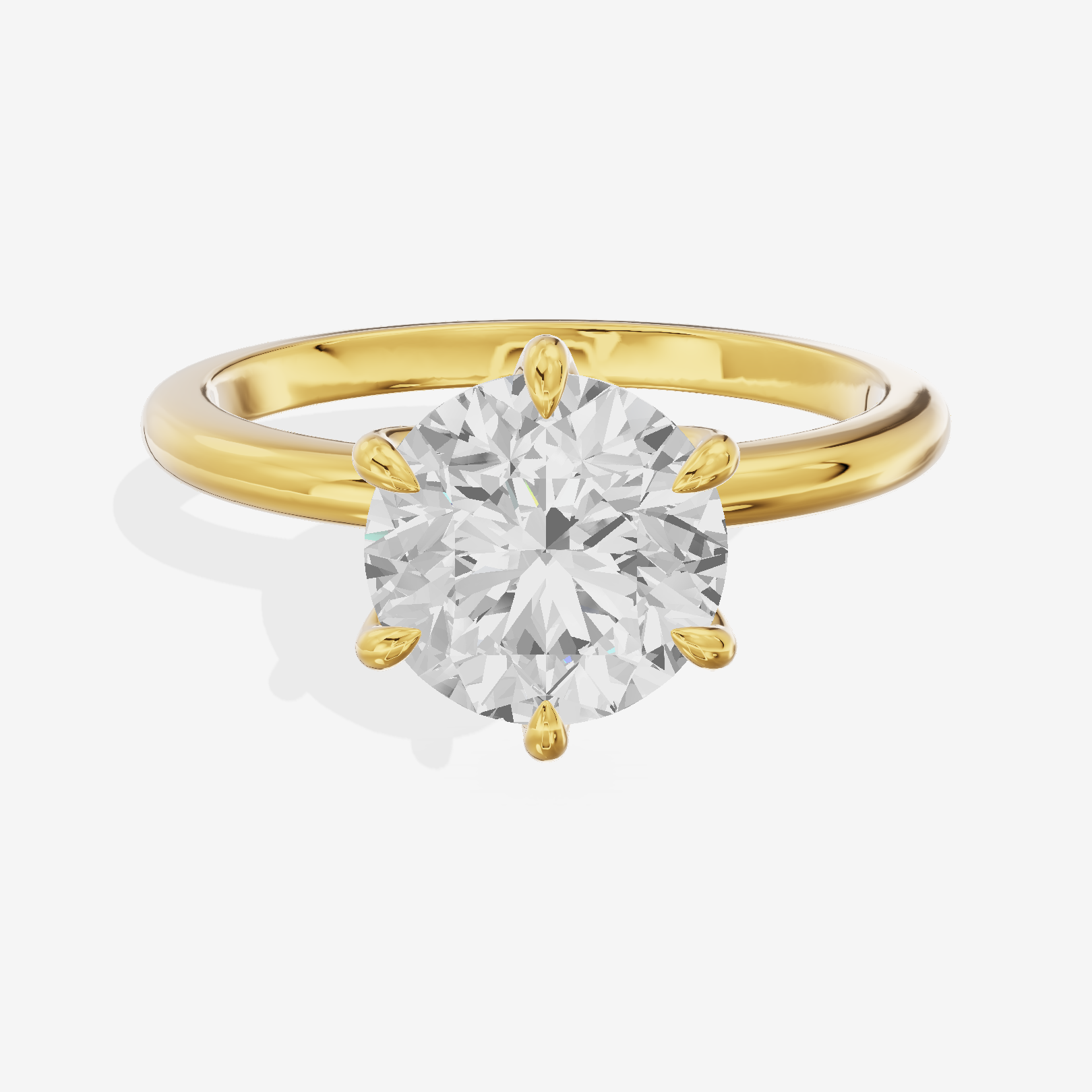 Vowsae Solitaire 1.8mm Round Six-Prong Engagement Ring in 14K Yellow Gold