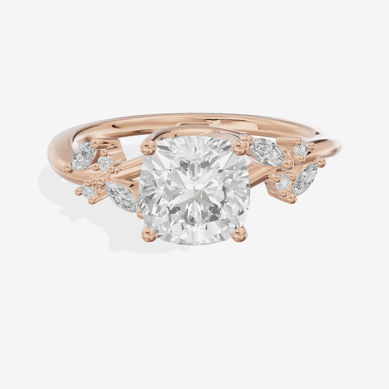 Vintage Trueheart Cushion Engagement Ring (1/6 ct. tw.) in 18K Rose Gold
