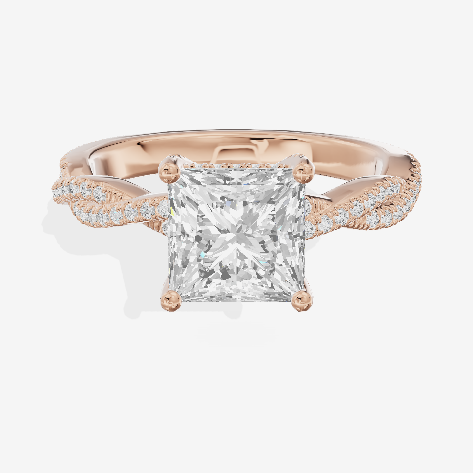 Luxe Twine Princess Twisted Engagement Ring (1/3 ct. tw.) in 18K Rose Gold