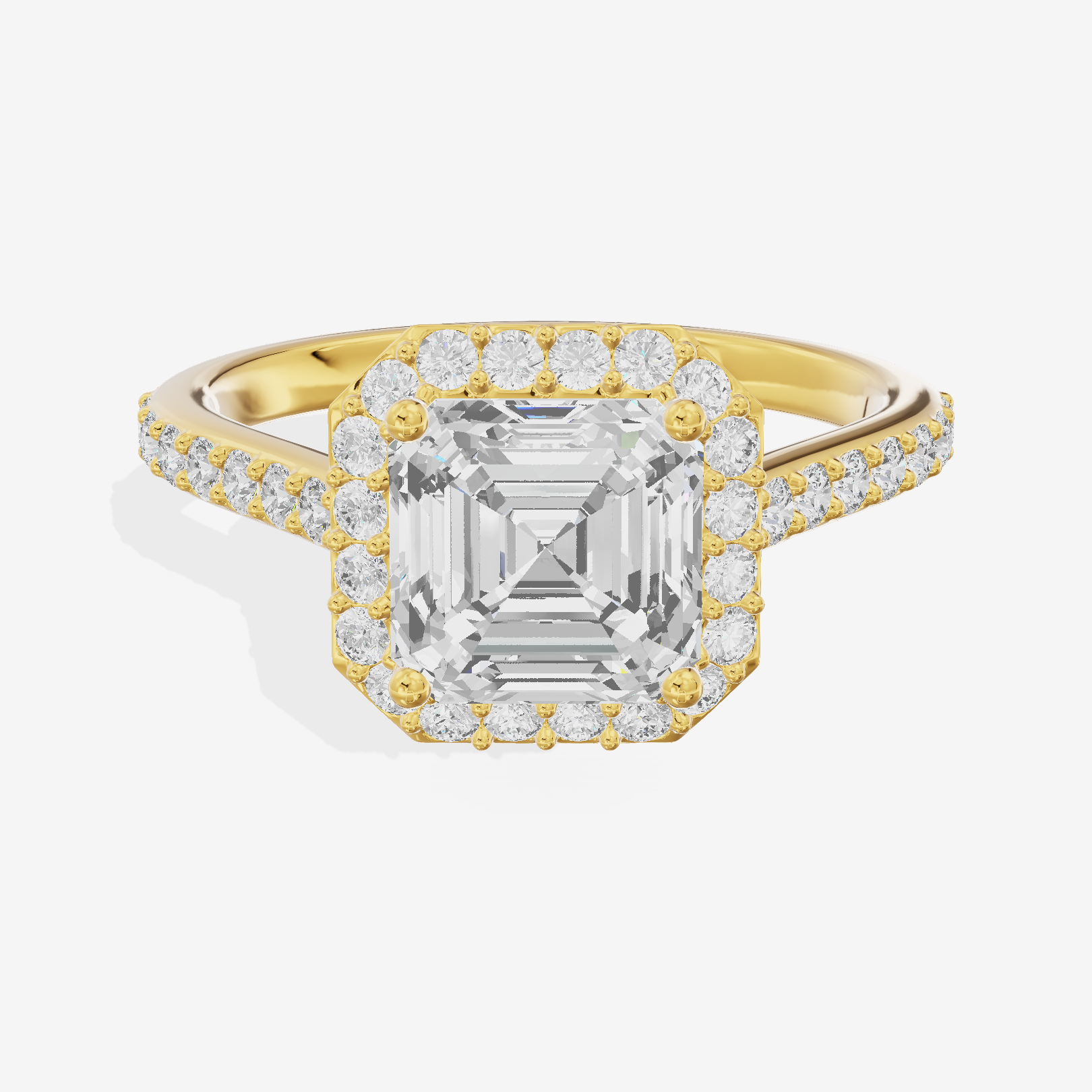 Lateria Halo Asscher Engagement Ring (1/3 ct. tw.) in 18K Yellow Gold