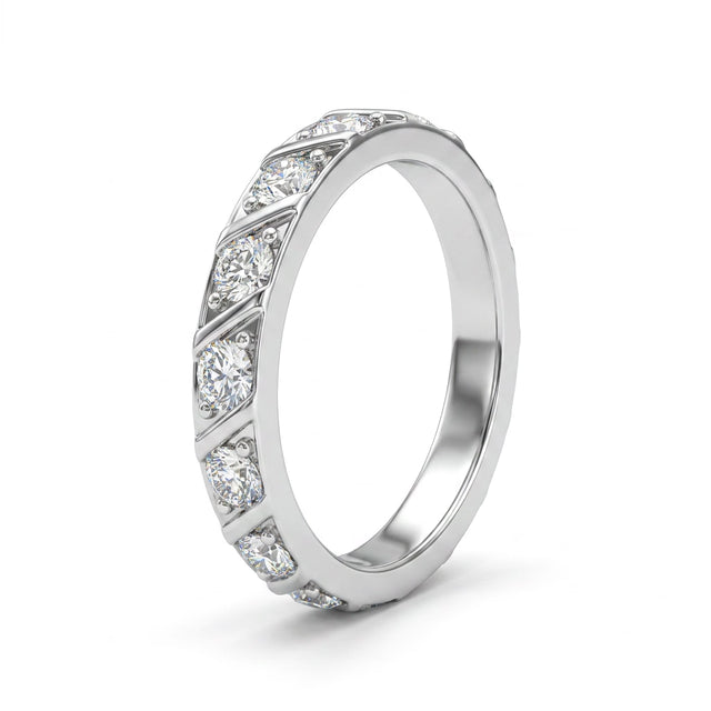 Low Profile Round Wedding Band (1/8 ct. tw.) in Platinum