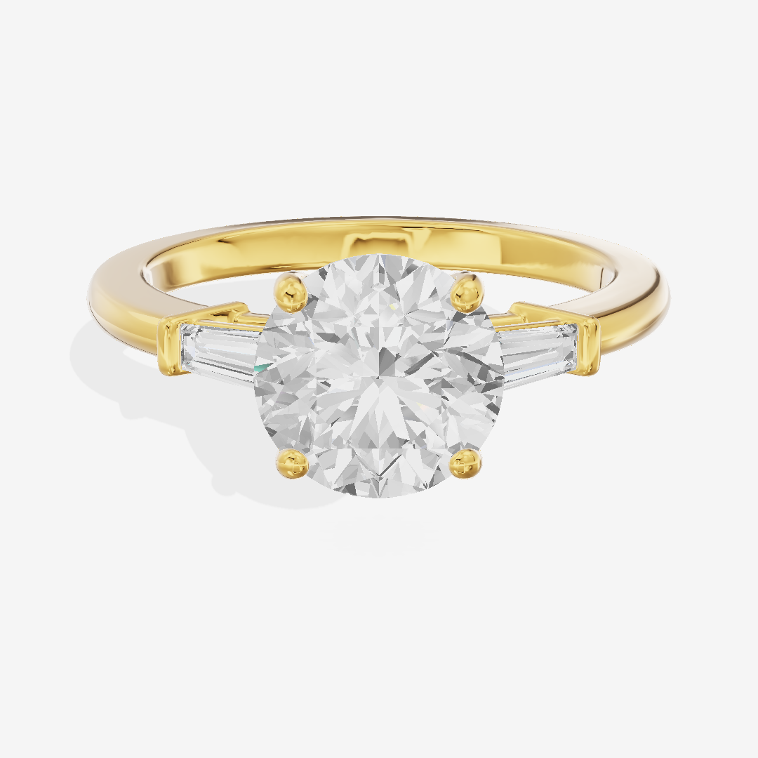 Eternal Coeurine Three Stone Round Engagement Ring (1/5 ct. tw.) in 14K Yellow Gold