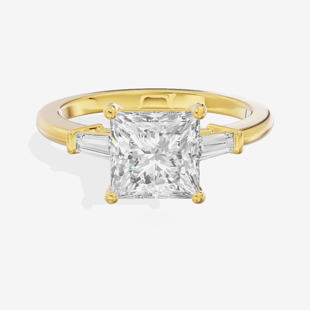 Eternal Coeurine Three Stone Princess Engagement Ring (1/5 ct. tw.) in 18K Yellow Gold